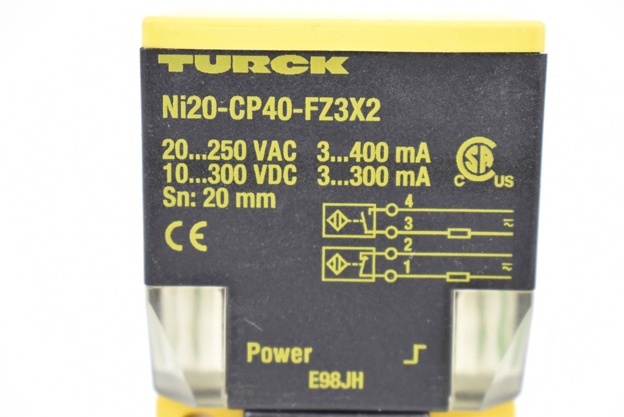 Produktfoto 2 von Turck Näherungssensor 20-250VAC 3-400mA  10-300VDC 3-300mA Ni20-CP40-FZ3X2