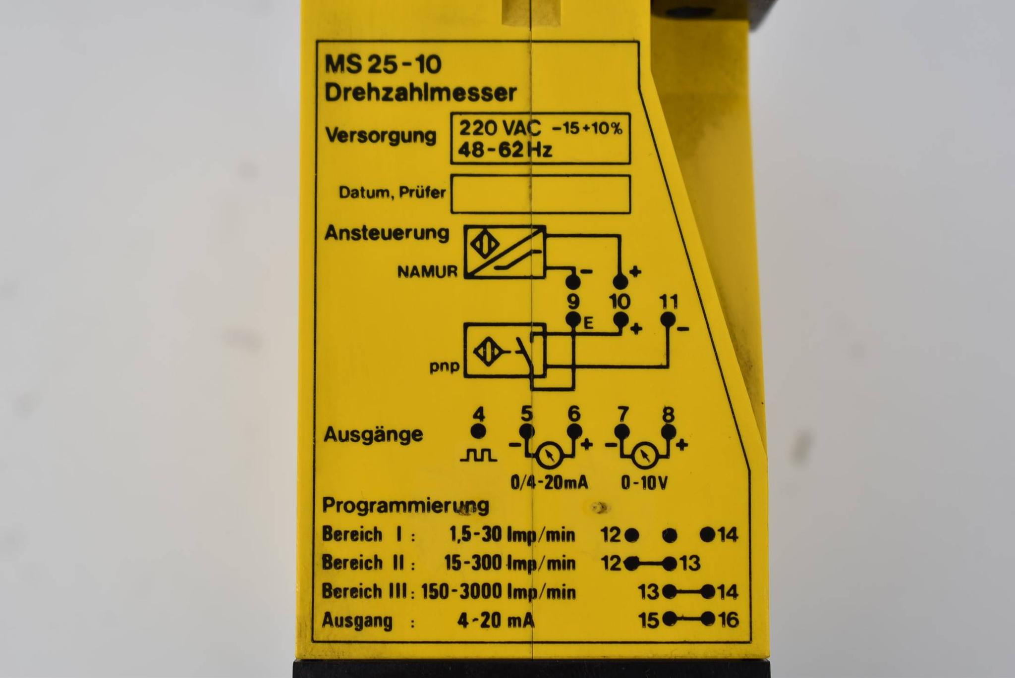 Produktfoto 3 von Turck multi safe Drehzahlmesser 220VAC 48-62Hz MS25-10