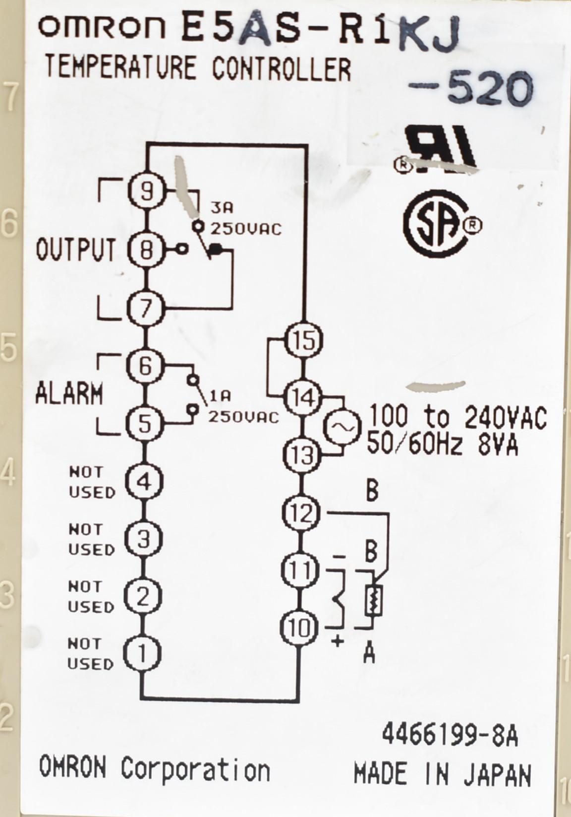 Produktfoto 2 von Omron E5AS Temperaturregler 100-240VAC E5AS-R1KJ