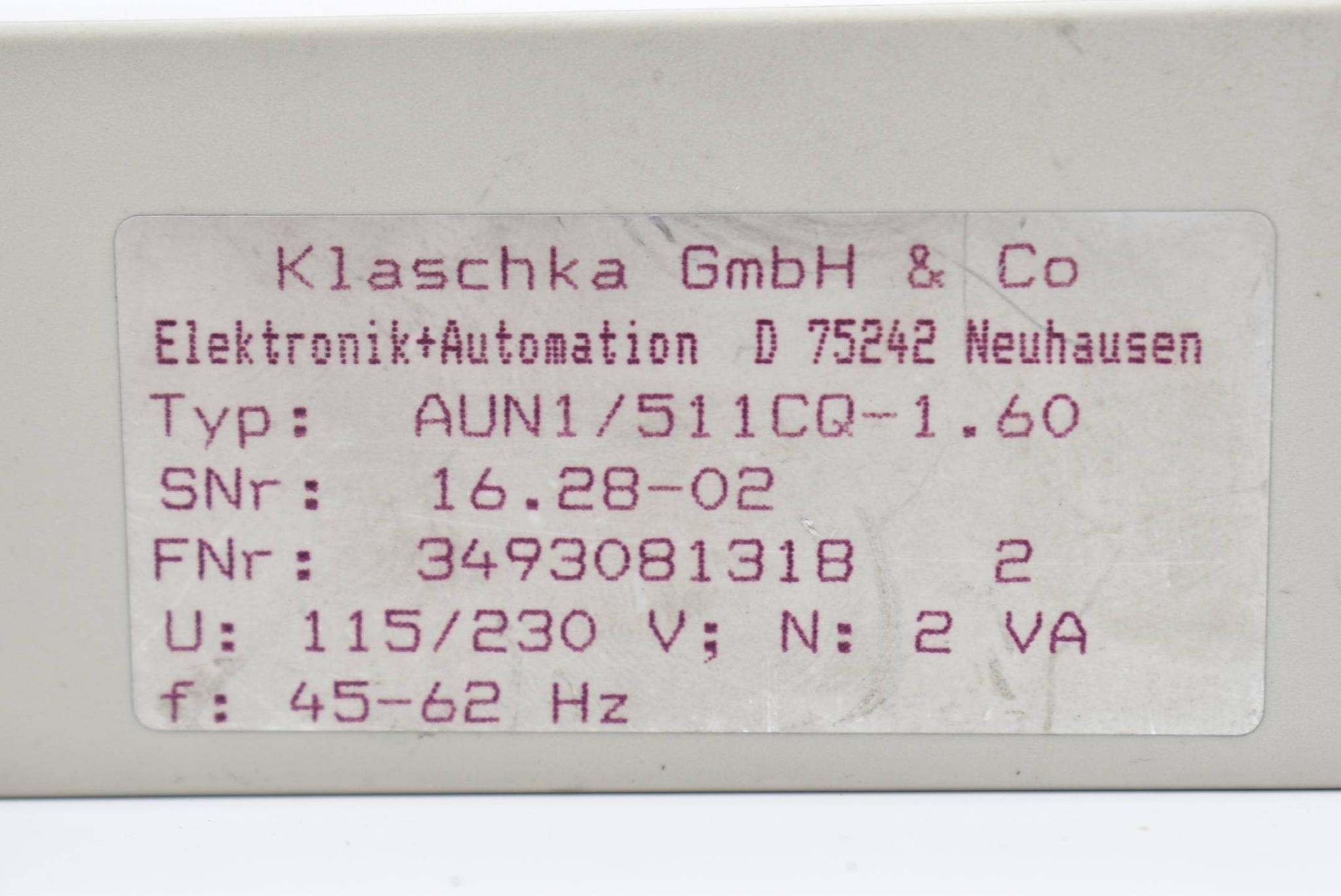 Produktfoto 3 von Klaschka Industrieelektronik 115/230V 2VA 45-62Hz AUN1/511CQ-1.60