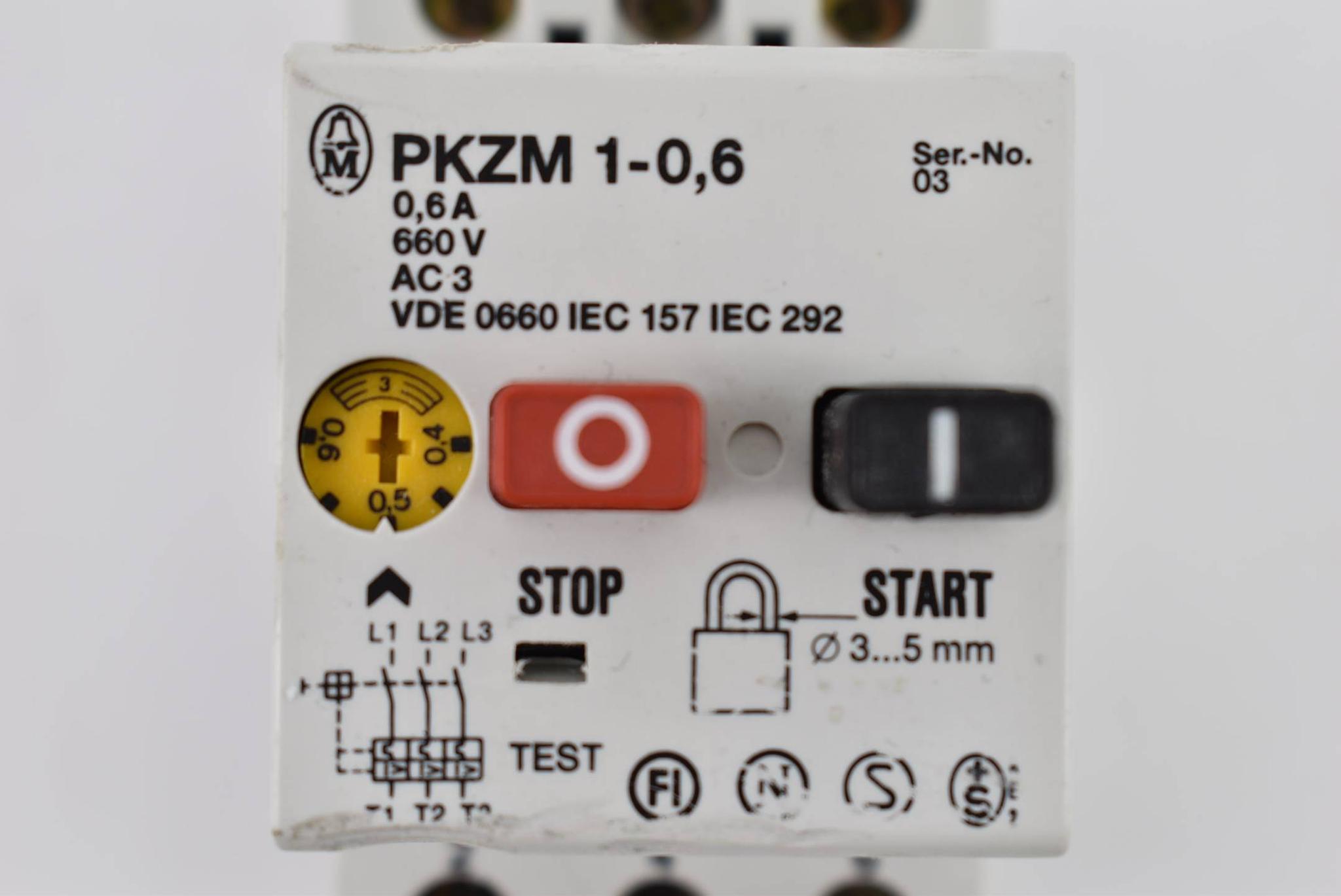 Produktfoto 2 von Moeller Motorschutzschalter 0,6A 660V AC3 PKZM 1-0,6