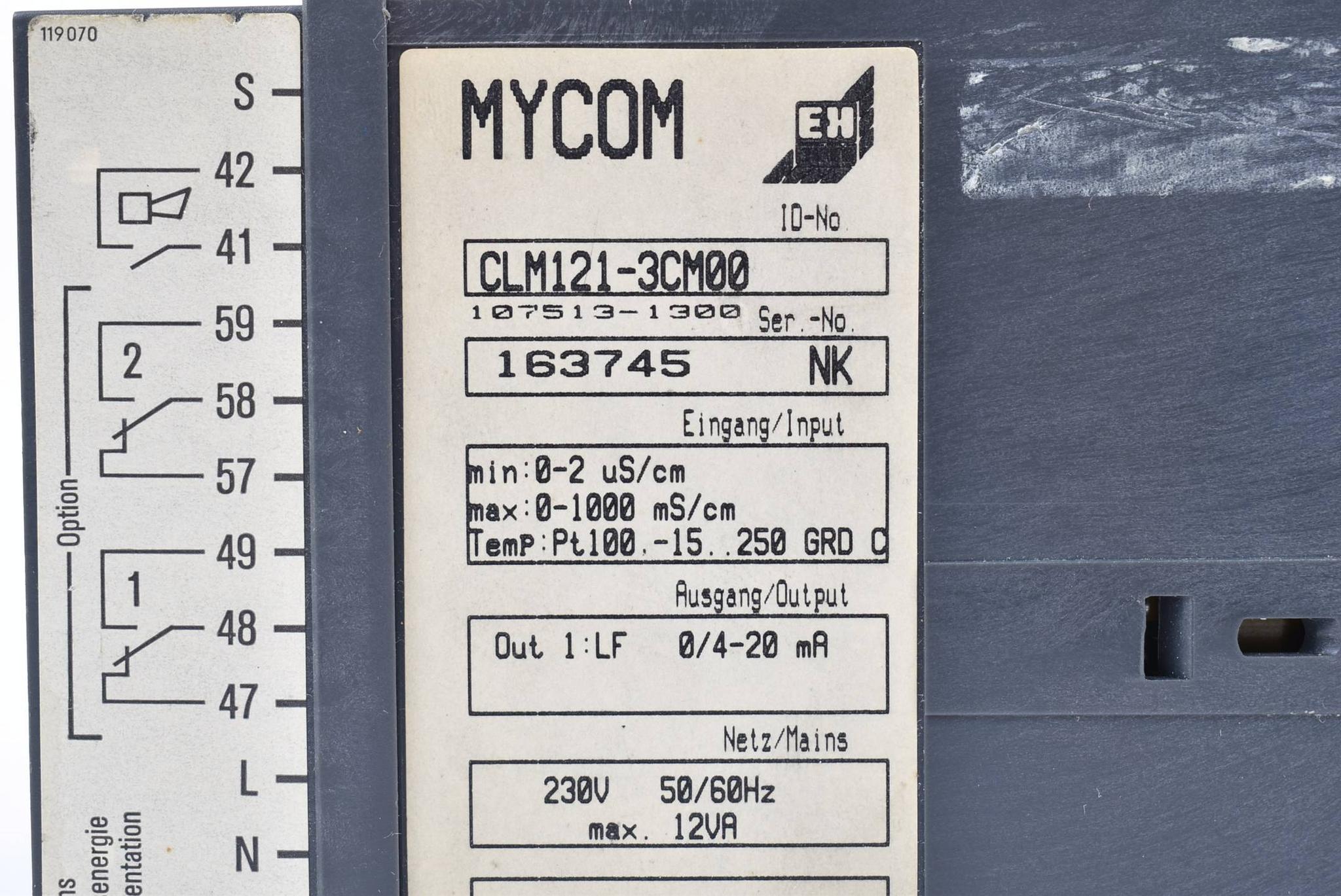 Produktfoto 2 von Endress+Hauser Messwertumformer 0-1000ms/cm 230V 4-20mA 50/60Hz CLM121-3CM00