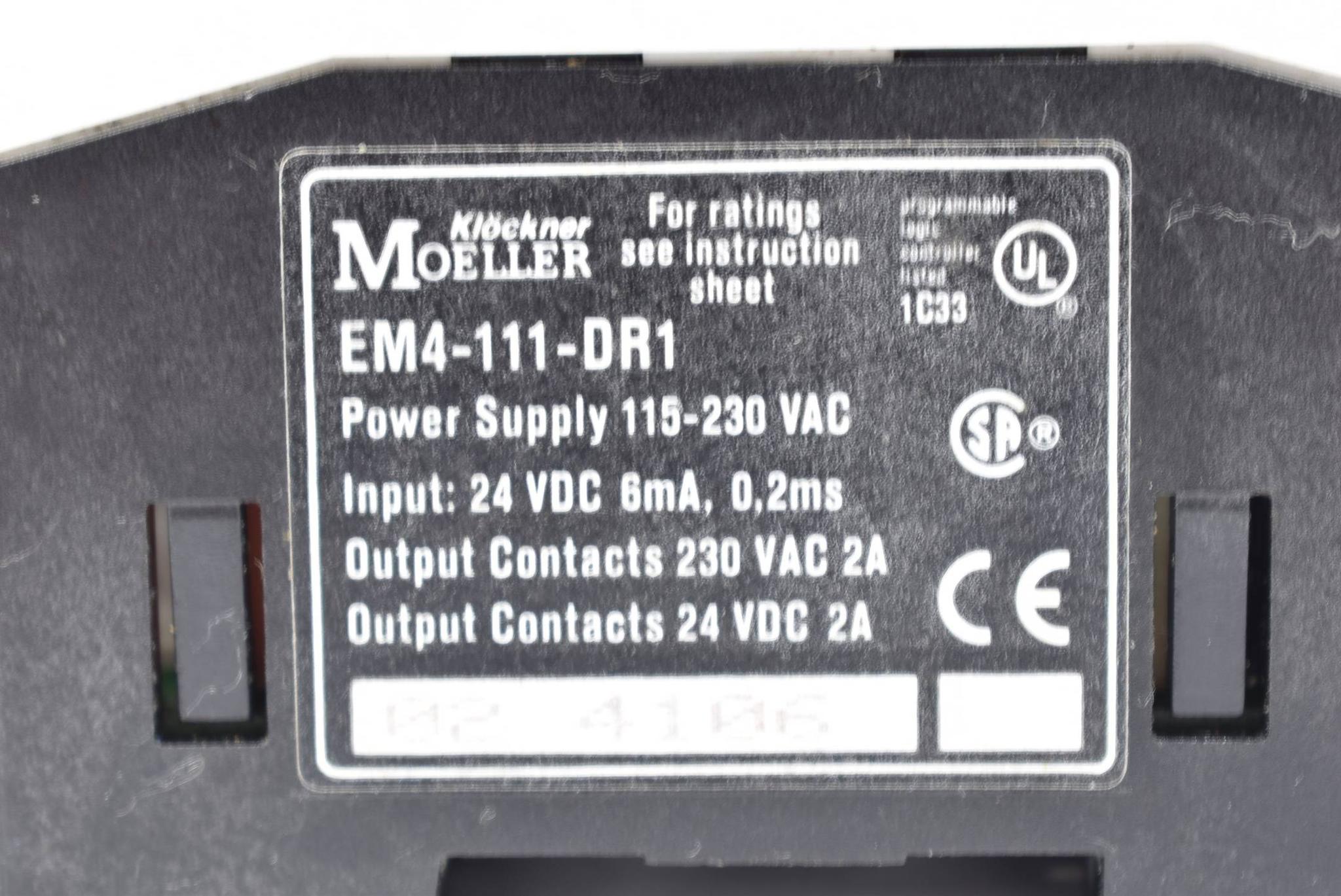 Produktfoto 3 von Klöckner Moeller Power Supply 115-230VAC 24VDC 6mA 0,2ms EM4-111-DR1