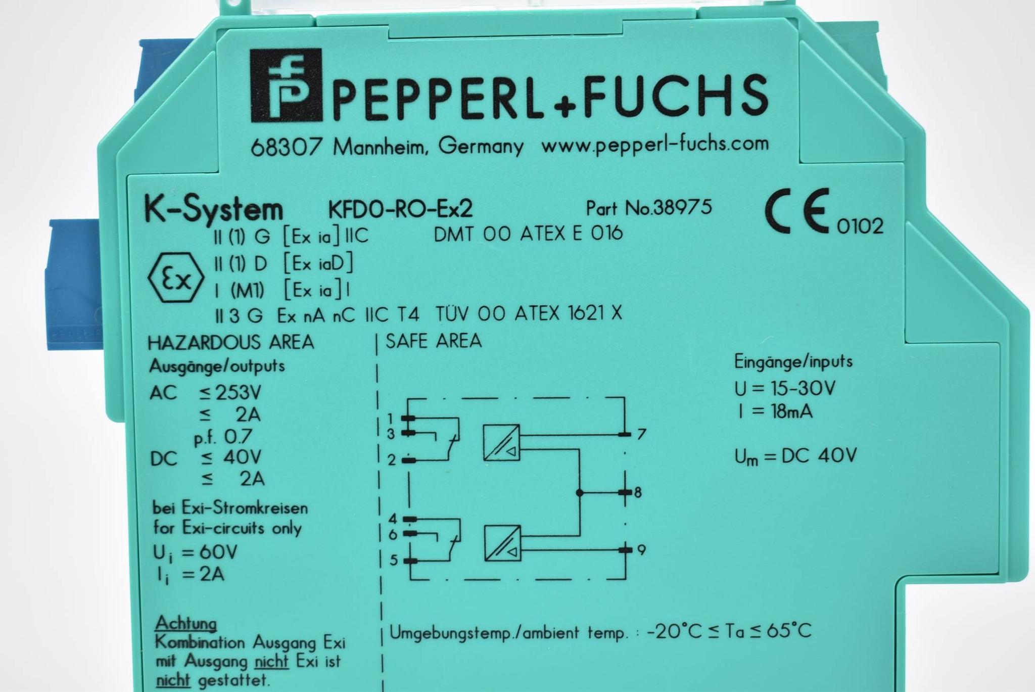 Produktfoto 2 von Pepperl+Fuchs Trennschaltverstärker KFD0-RO-EX2 ( 038975 )