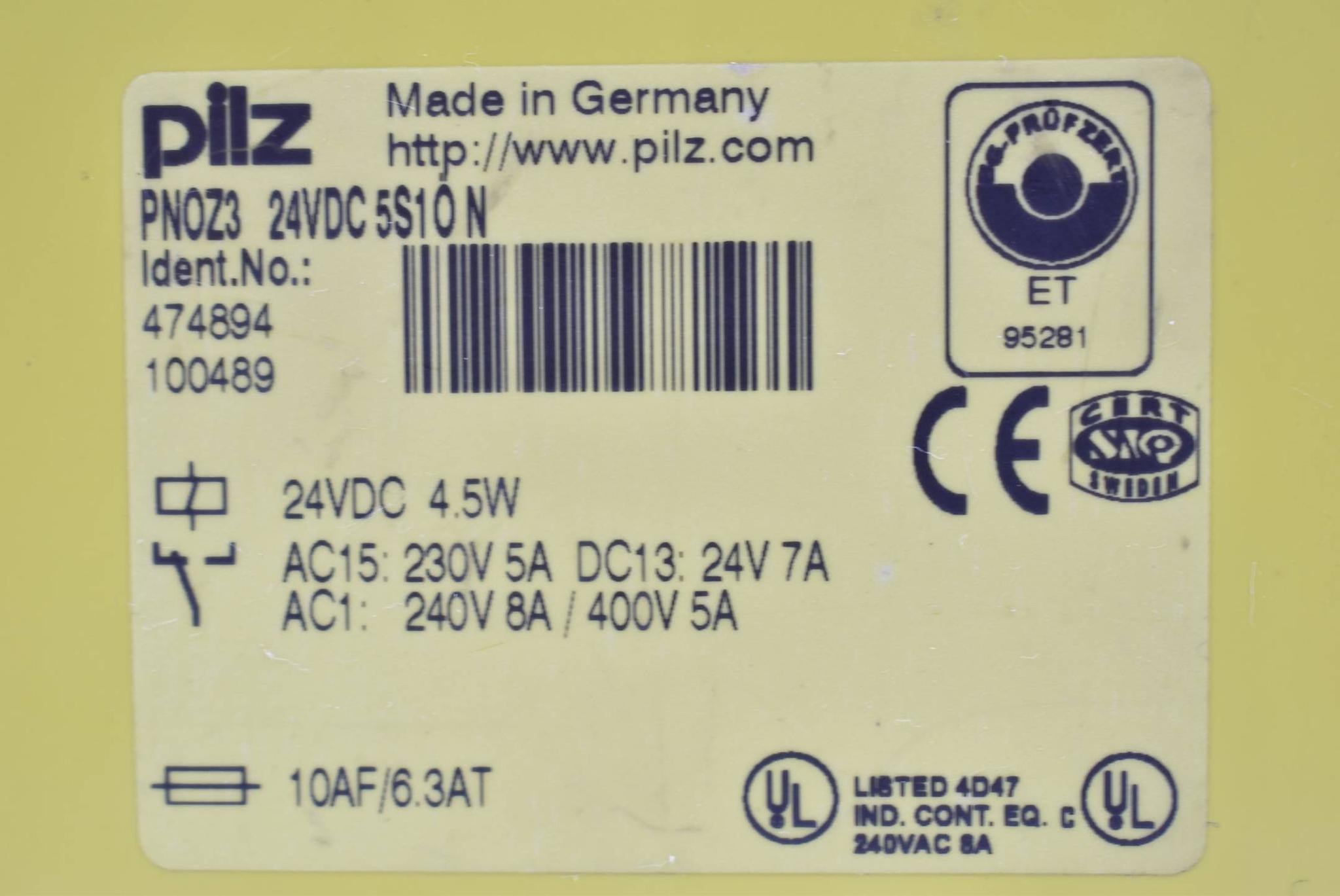 Produktfoto 2 von Pilz Sicherheitsschaltgerät 4,5W PNOZ3 24VDC 5S1ÖN ( 474894 )