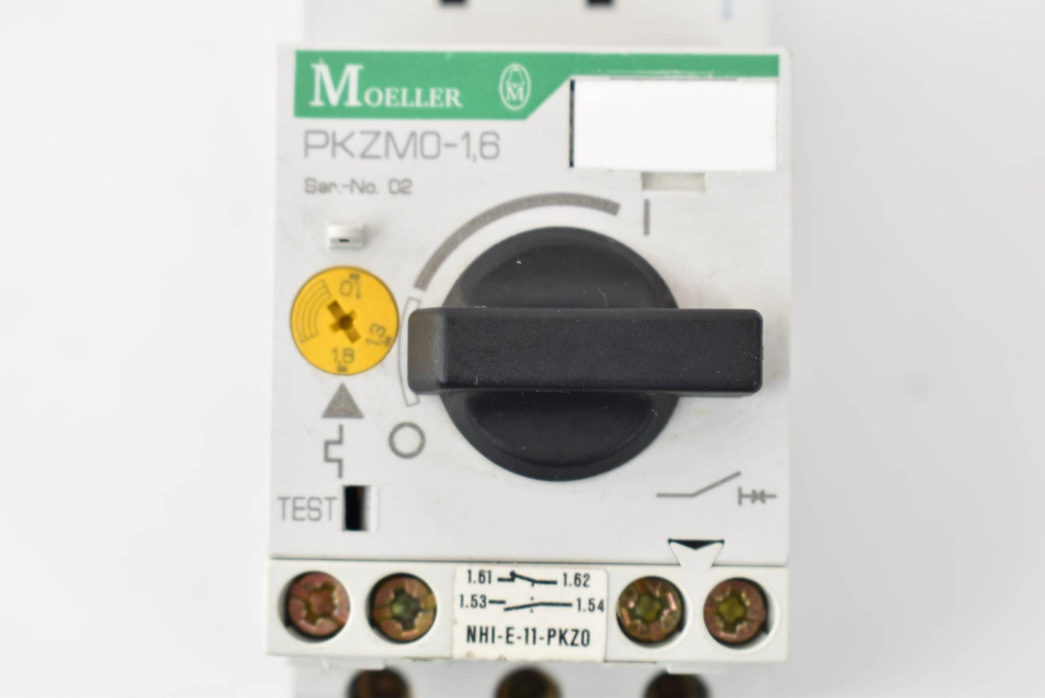 Produktfoto 2 von Klöckner Moeller Motorschutzschalter 50/60Hz 6000V PKZM0-1,6 inkl. NHI-E-11-PKZ0