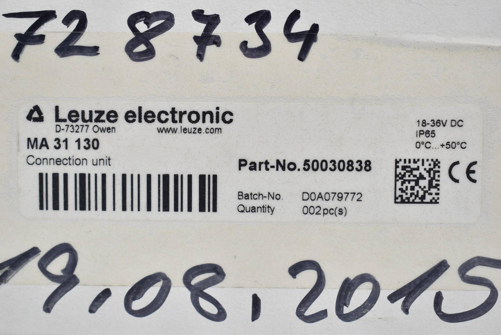 Produktfoto 2 von Leuze electronic modulare Anschlusseinheit 50030838 18-36 VDC MA 31 130