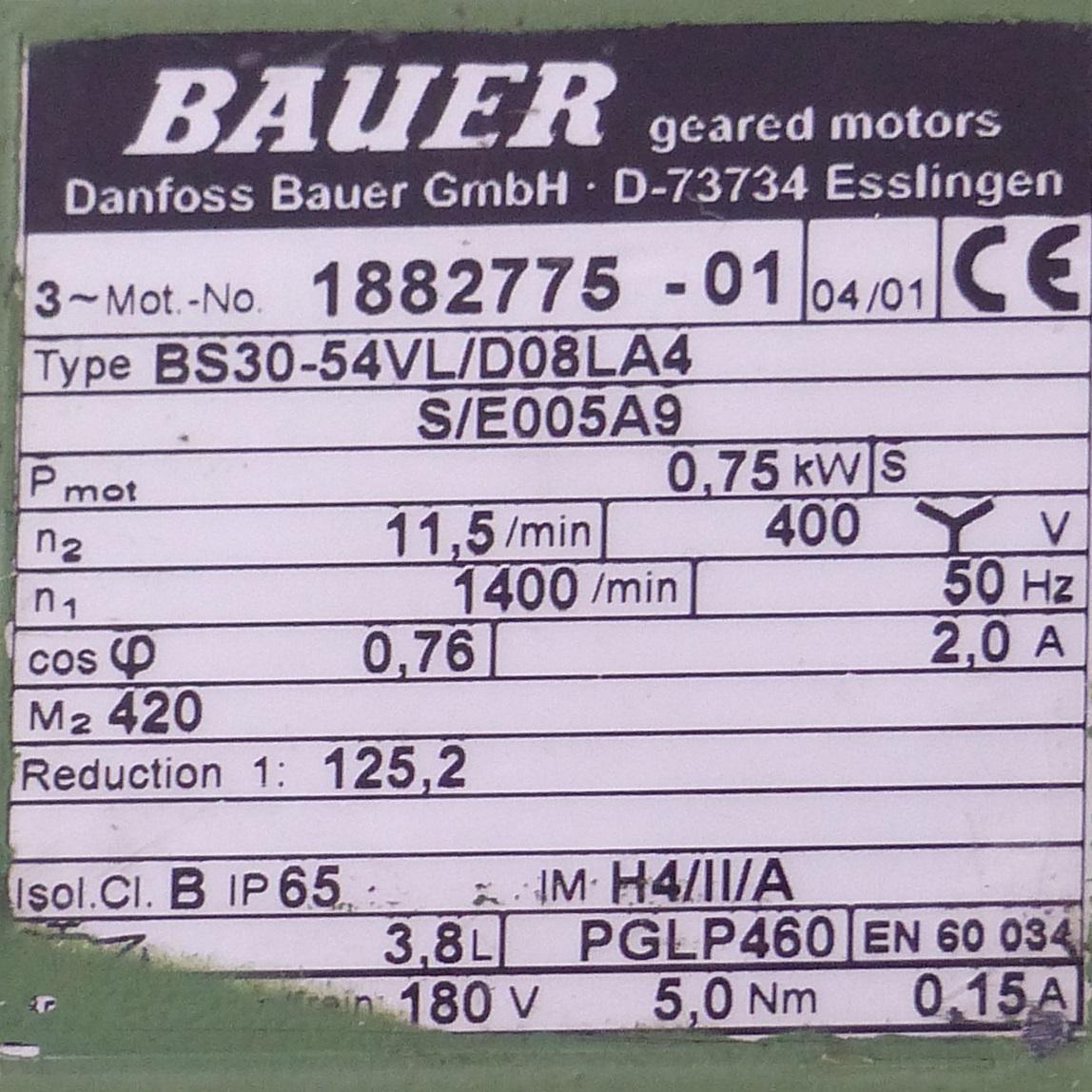 Produktfoto 2 von BAUER Getriebemotor BS30-54VL/D08LA4