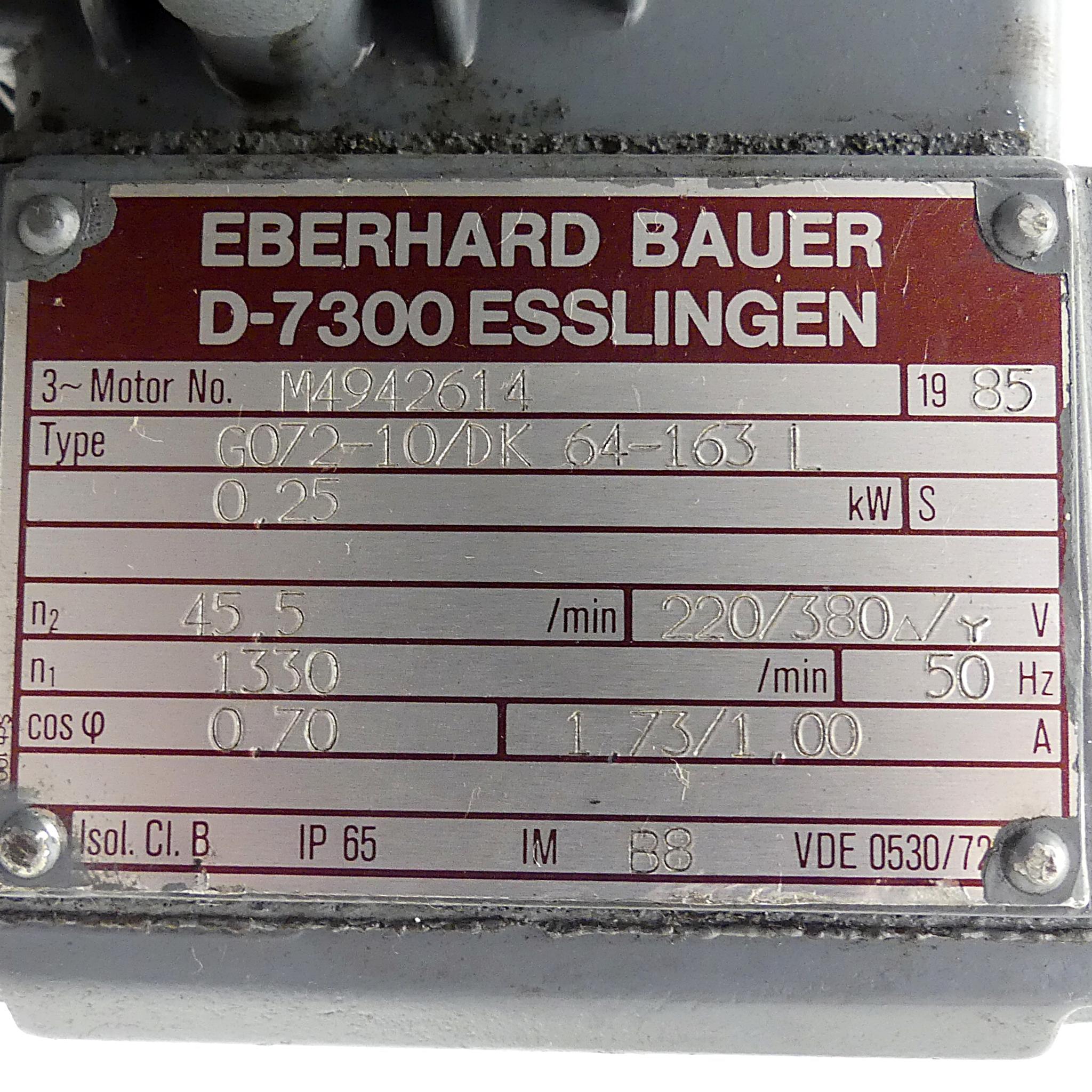 Produktfoto 2 von EBERHARD BAUER Getriebemotor G072-10/DK64-163L