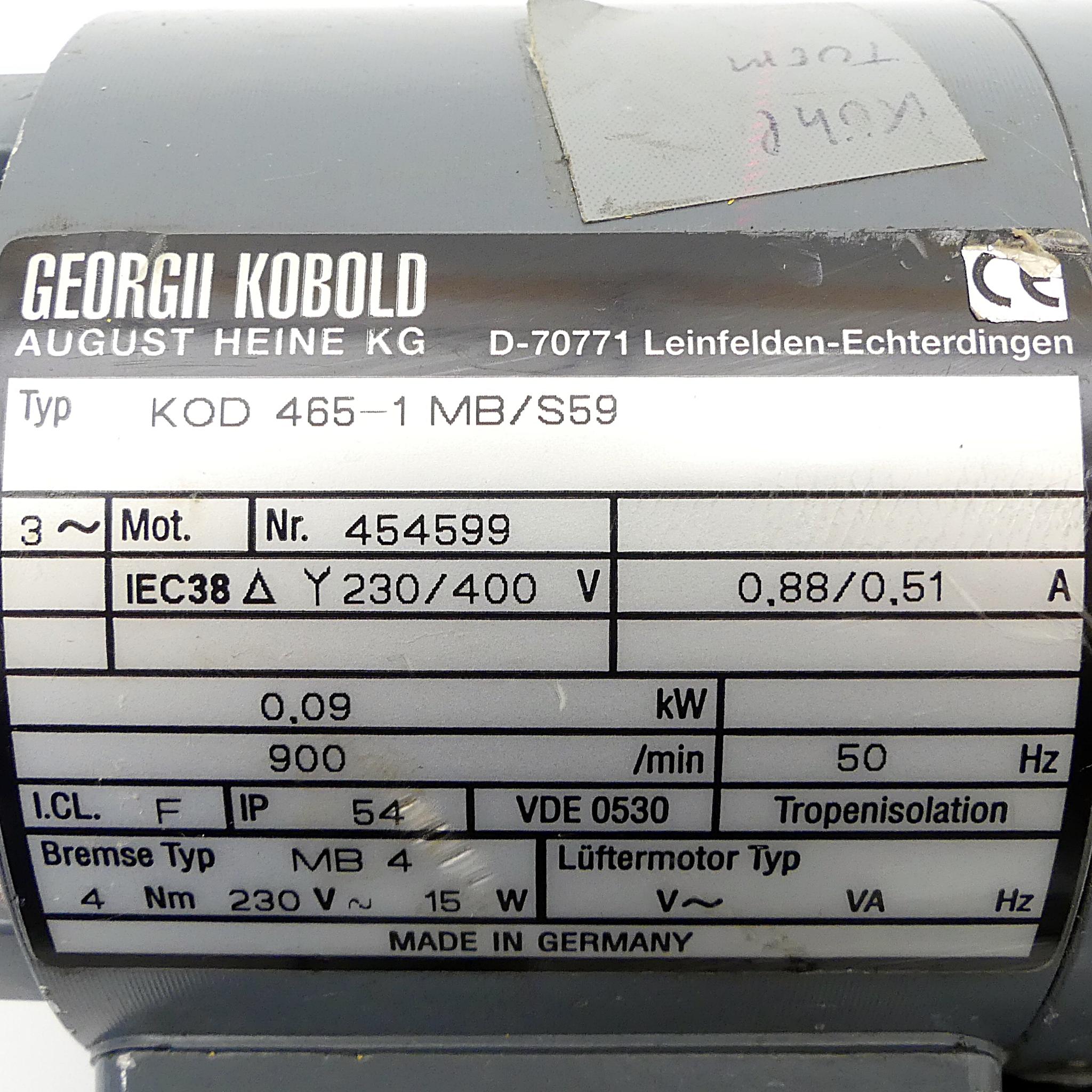 Produktfoto 2 von GEORGII KOBOLD Drehstrommotor KOD 465-1 MB/S59