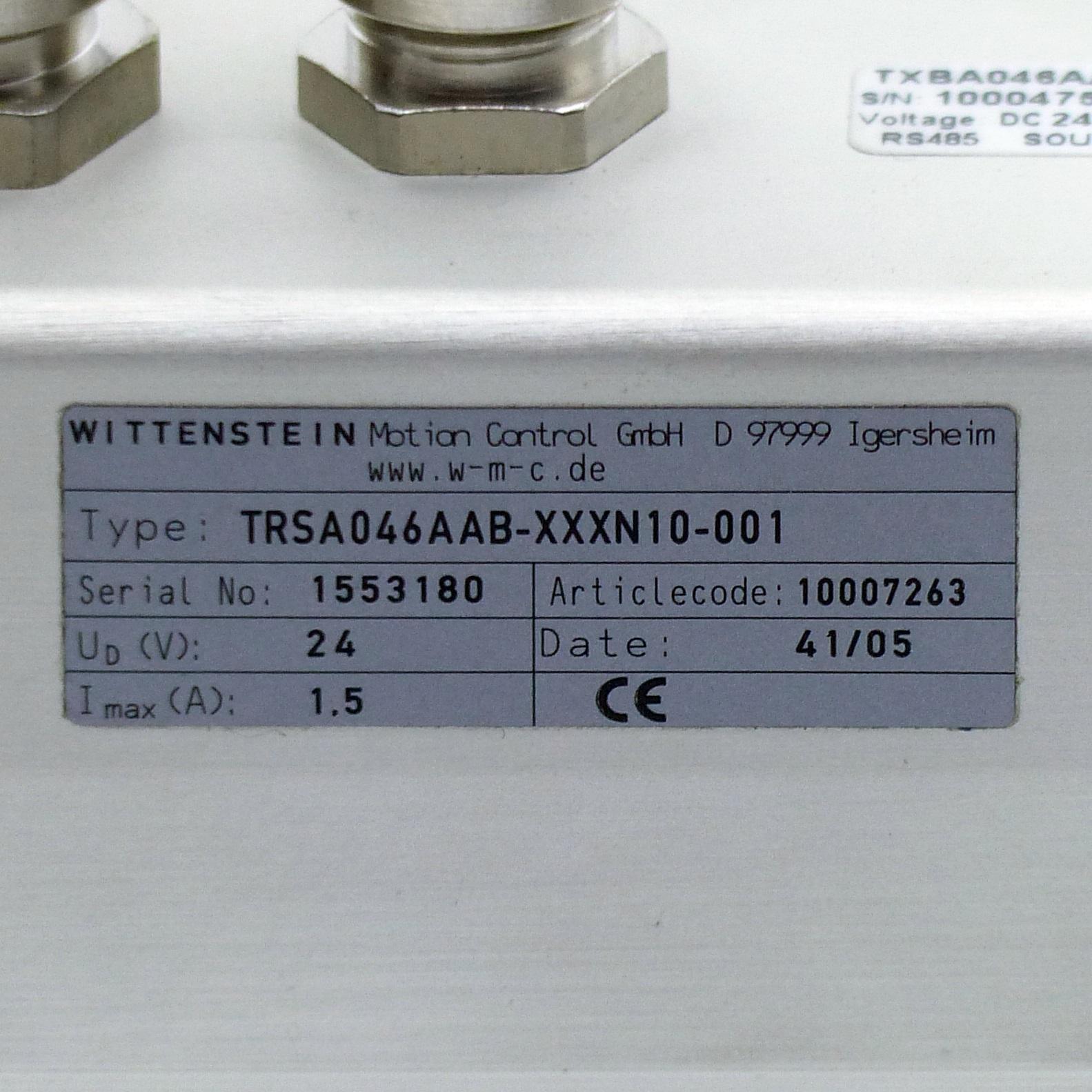 Produktfoto 2 von WITTENSTEIN ALPHA Getriebemotor TRSA046AAB-XXXN10-001