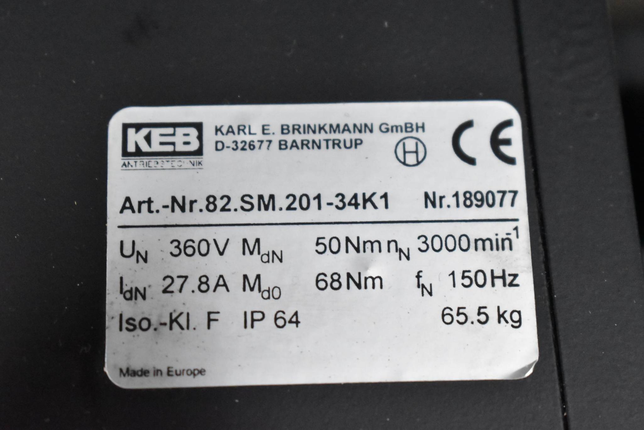 Produktfoto 5 von KEB Getriebemotor K4.3BV-82.SM.201-34K1 inkl. Encoder CE 65M ( 110-01460 )