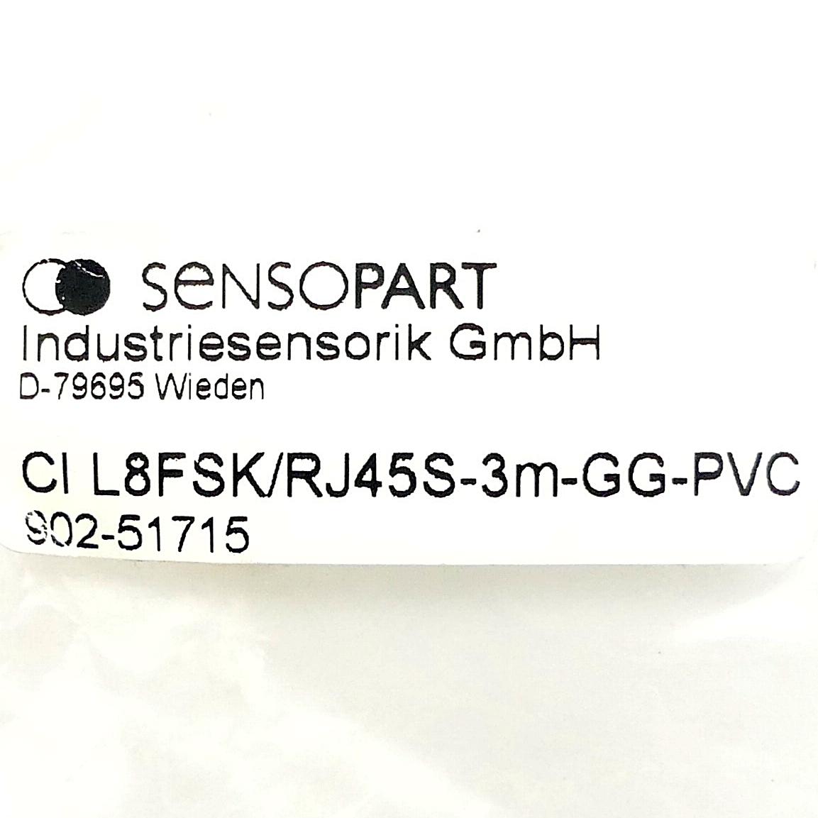 Produktfoto 2 von SENSOPART Ethernetkabel CI L8FSK/RJ45S-3m-GG-PVC