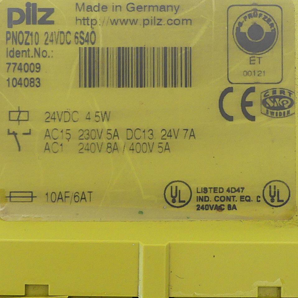 Produktfoto 2 von PILZ PNOZ 10 24VDC 6S40 Sicherheitsschaltgerät