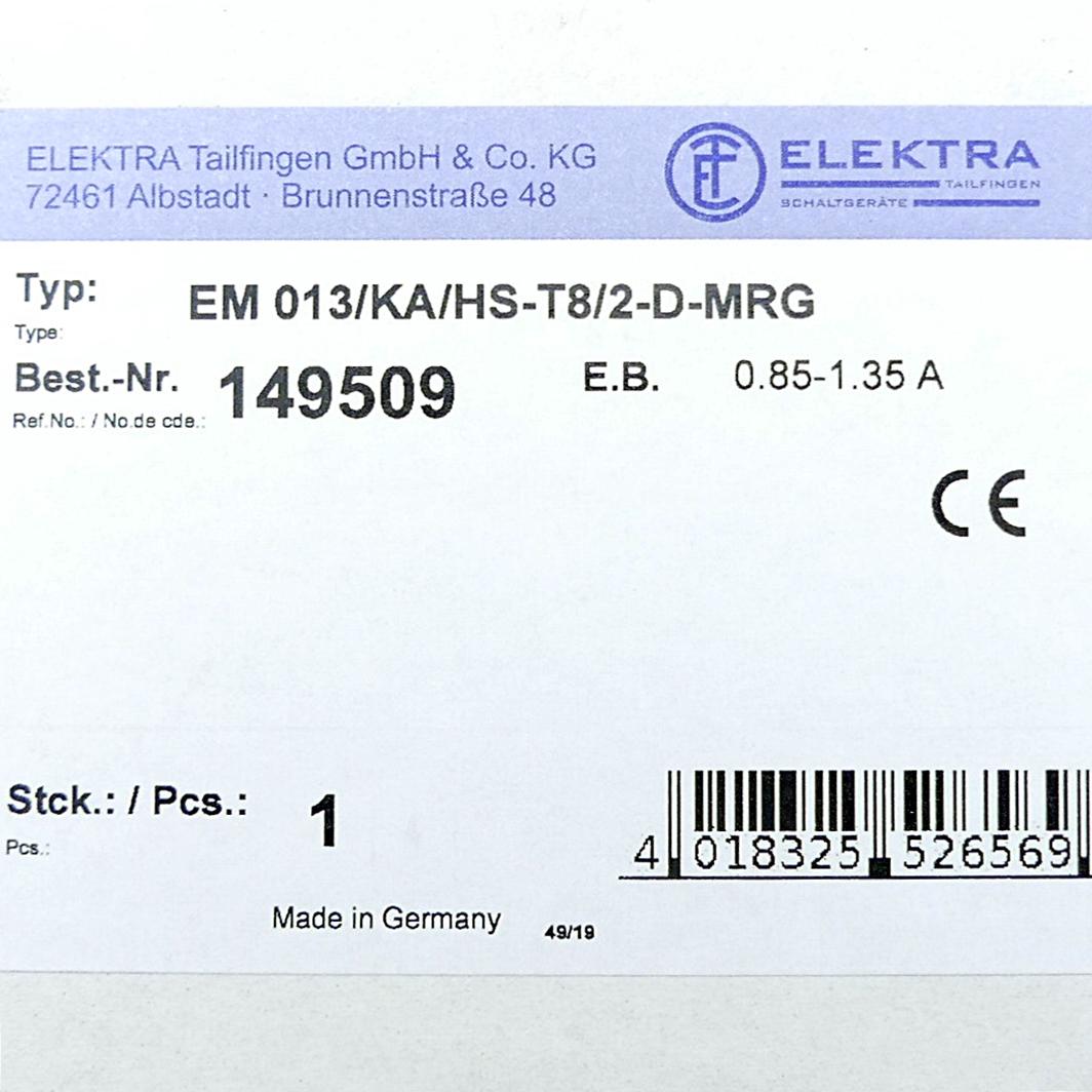 Produktfoto 2 von ELEKTRA Motorschutz-Haupt-Not-Aus-Schalter EM 013/KA/HS-T8/2-D-MRG