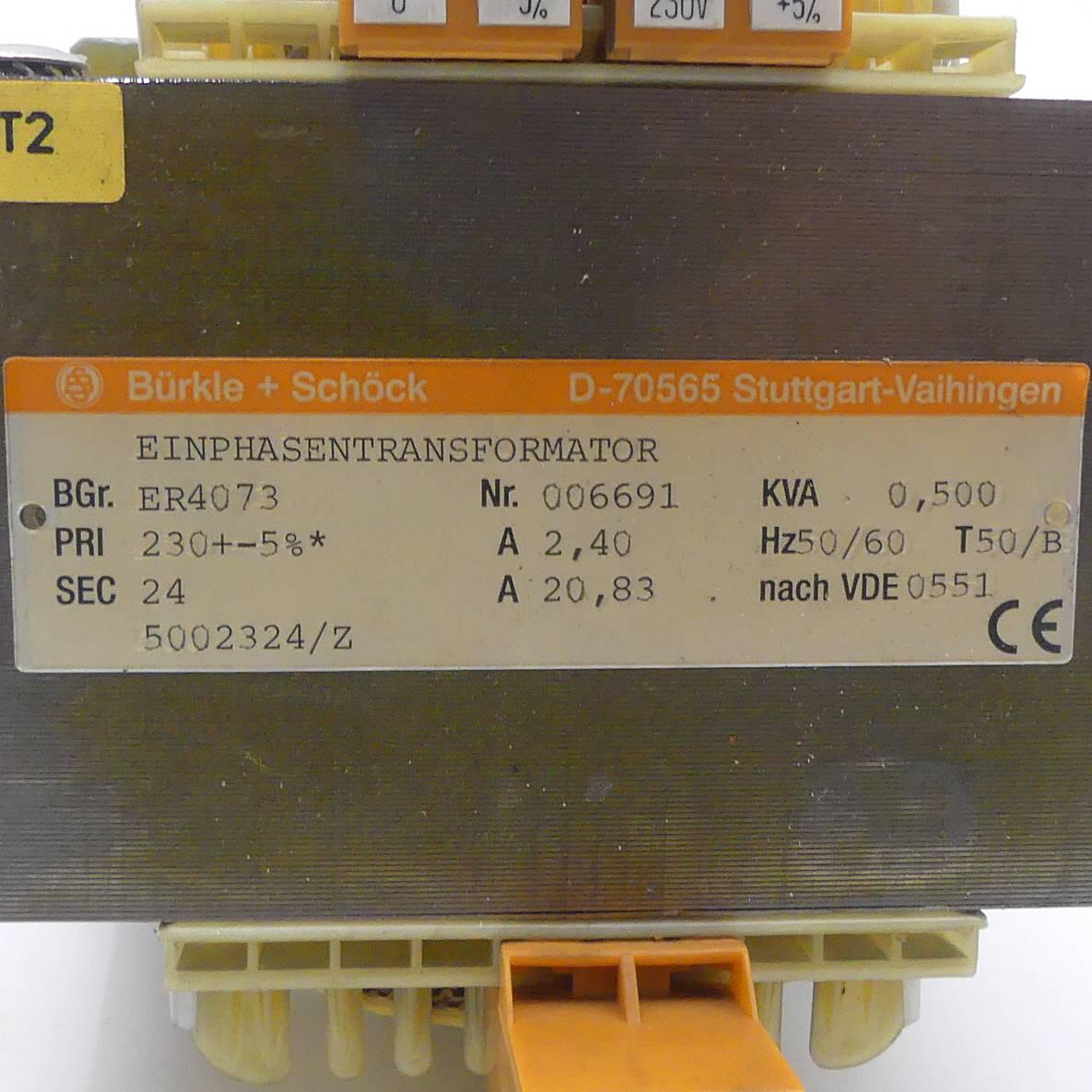 Produktfoto 2 von BüRKLE+SCHöCK Einphasentransformator ER4073