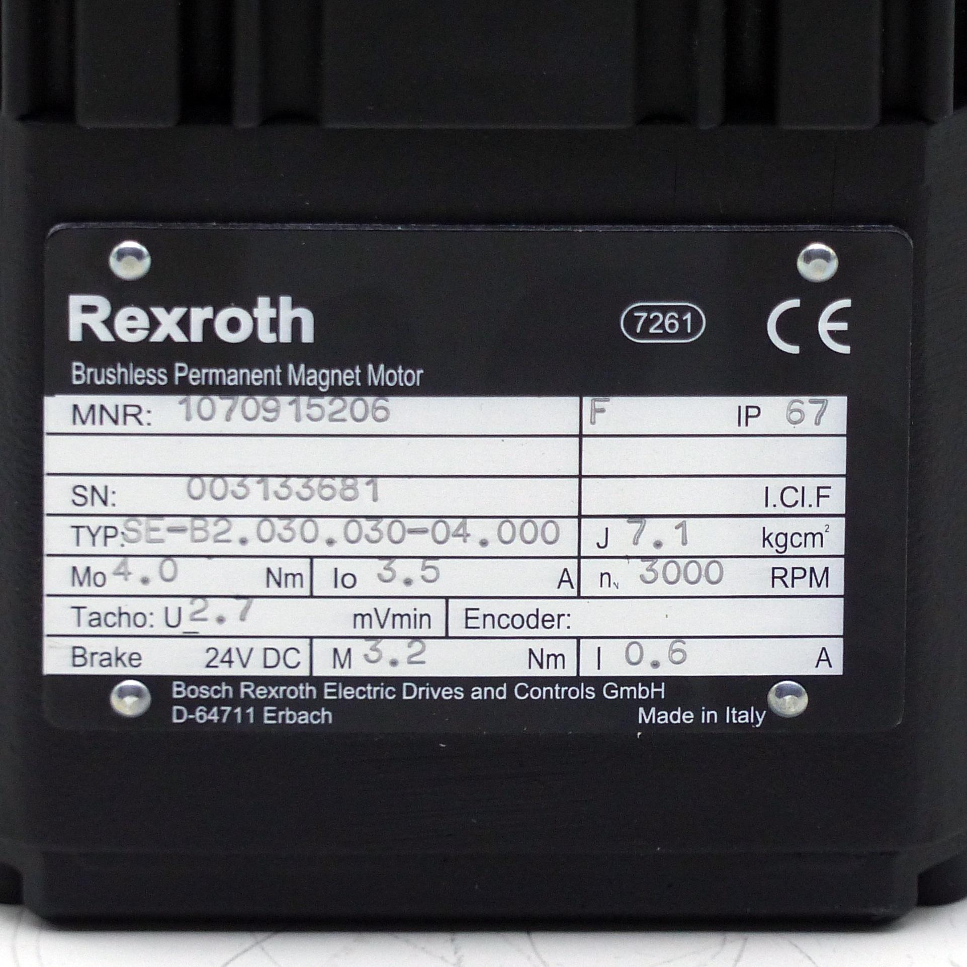 Produktfoto 2 von REXROTH Servomotor SE-B2.020.030-14.000