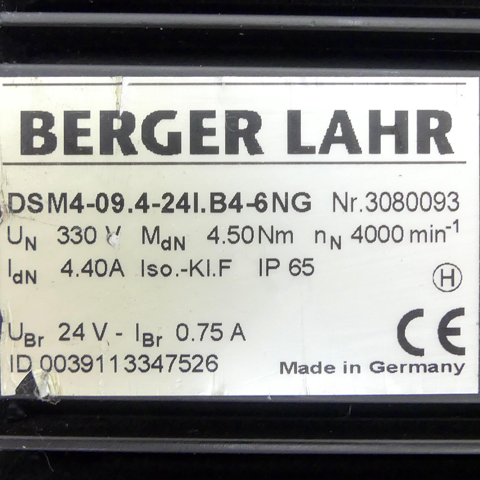 Produktfoto 2 von BERGER LAHR Servomotor DSM4-09.4-24I.B4-6NG