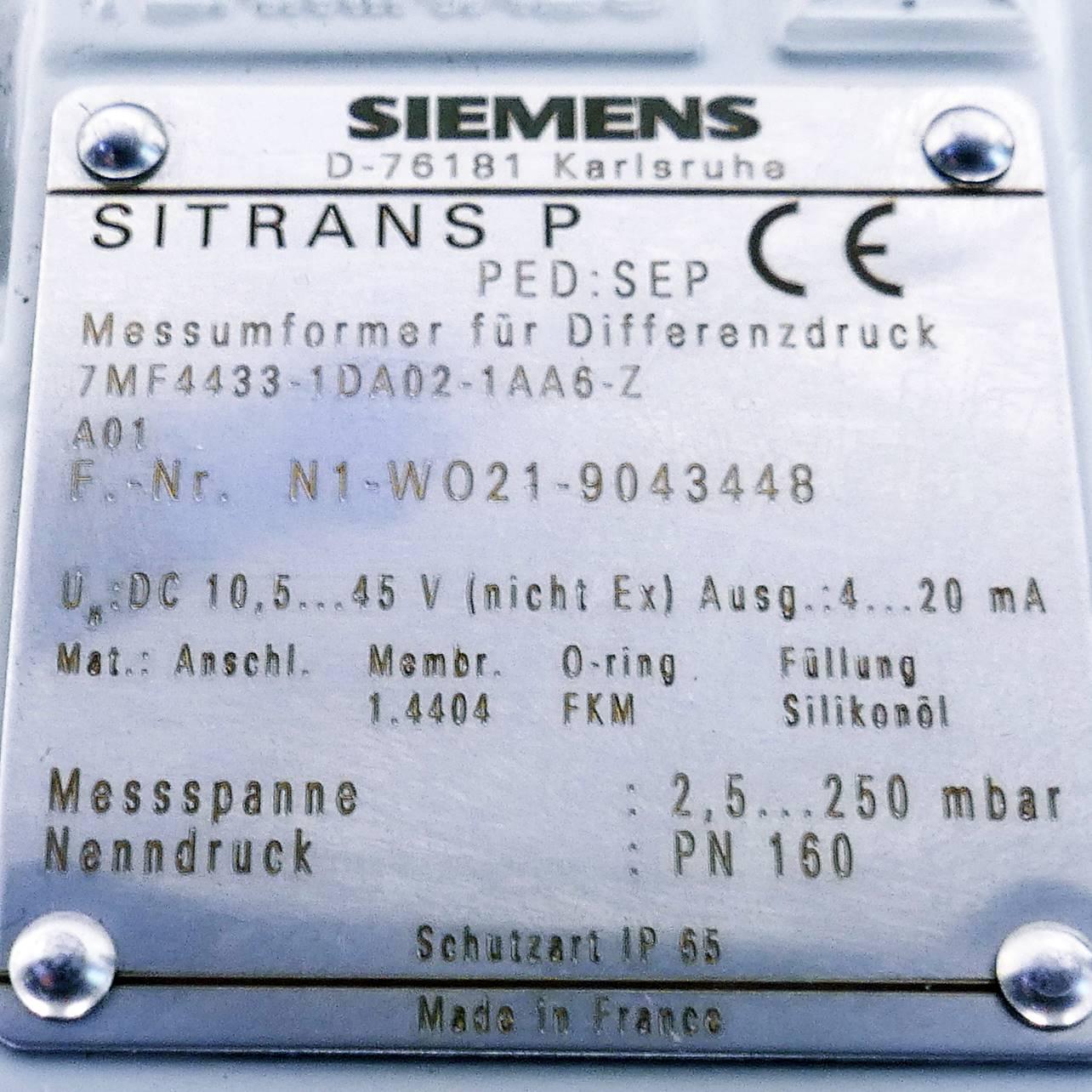 Produktfoto 2 von SIEMENS Messumformer für Differenzdruck