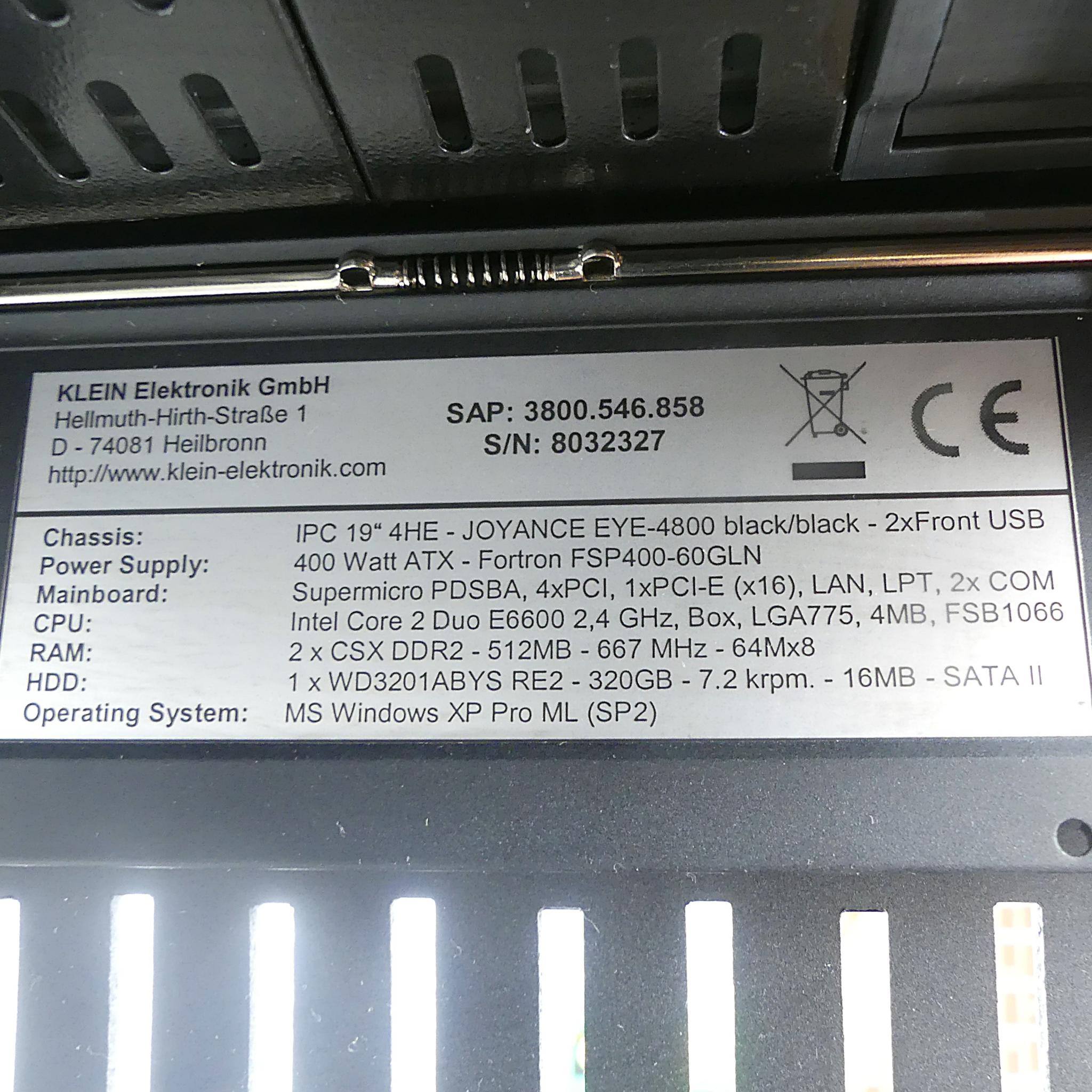 Produktfoto 2 von KLEIN ELEKTRONIK GMBH IPC 19" 4HE