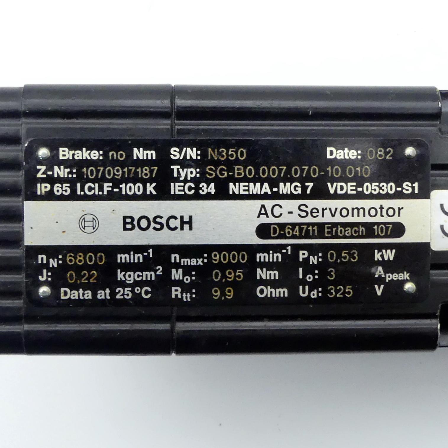 Produktfoto 2 von BOSCH Servomotor SG-B0.007.070-10.010