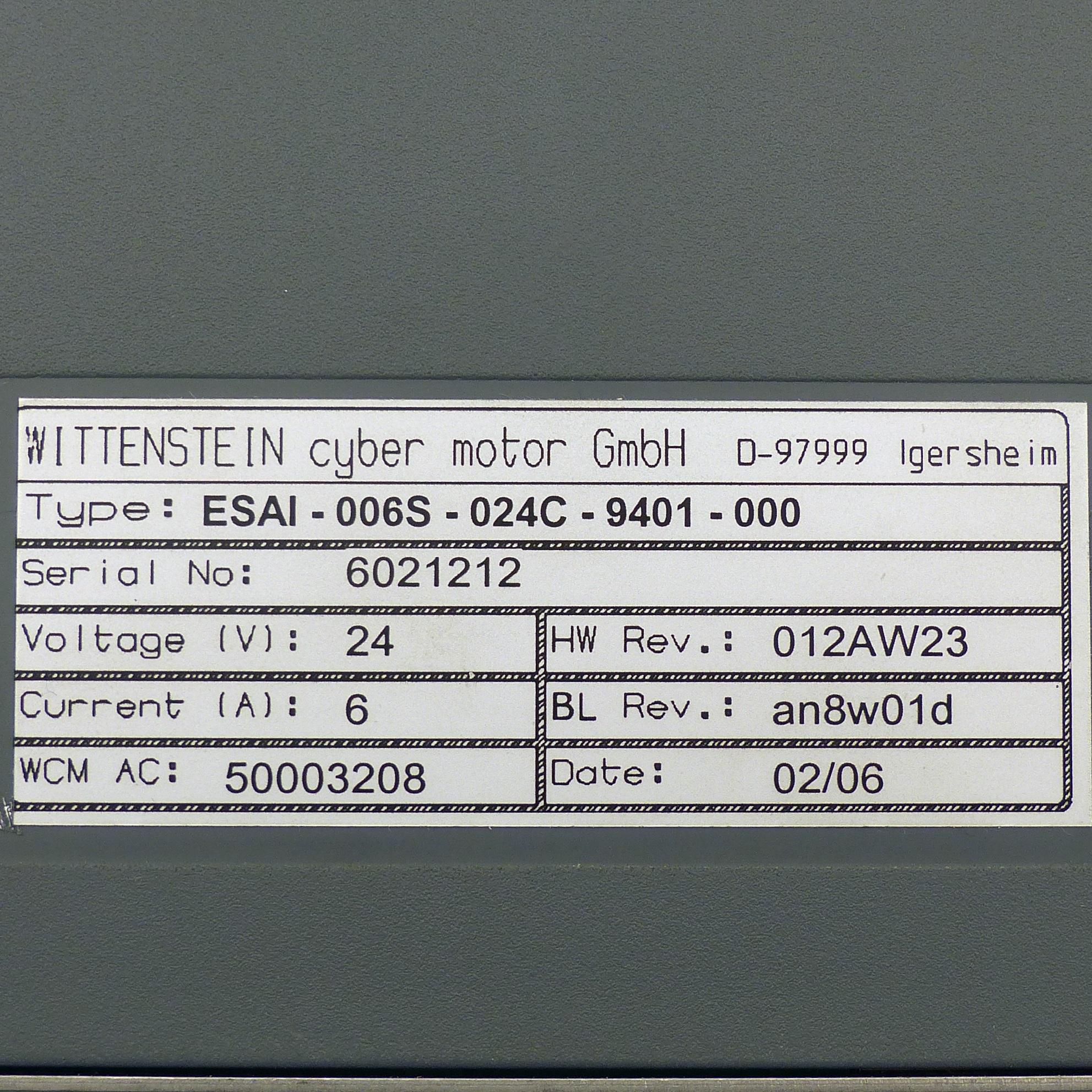 Produktfoto 2 von WITTENSTEIN Servocontroller ESAI 006S