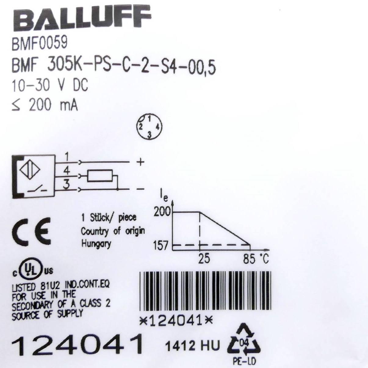 Produktfoto 2 von BALLUFF Magnetfeldsensor BMF 305K-PS-C-2-S4-0,05