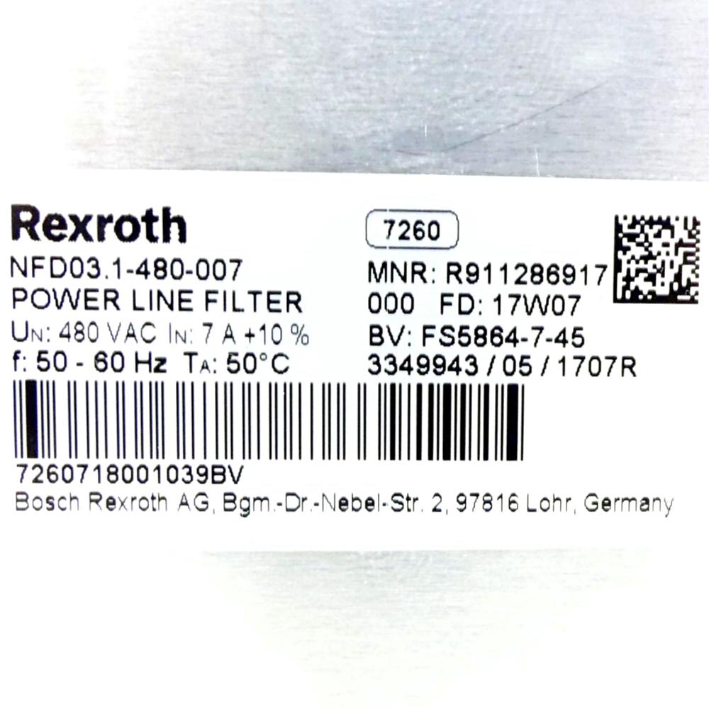 Produktfoto 2 von REXROTH Netzfilter NFD03.1-480-007