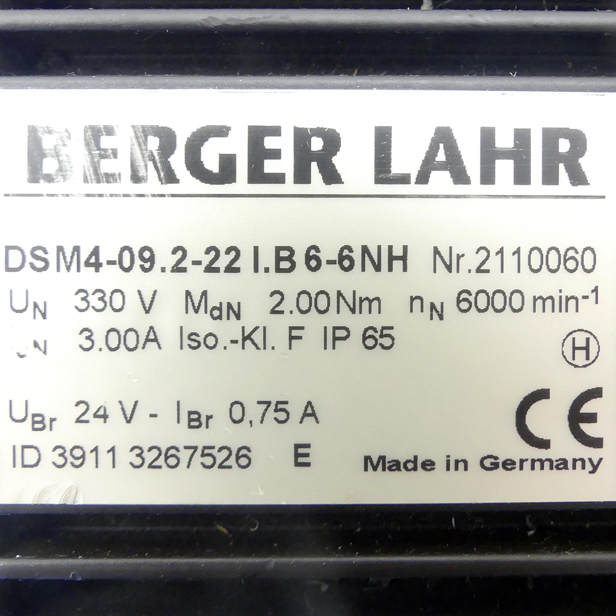 Produktfoto 2 von BERGER LAHR Servomotor DSM4-09.2-22I.B6-6NH