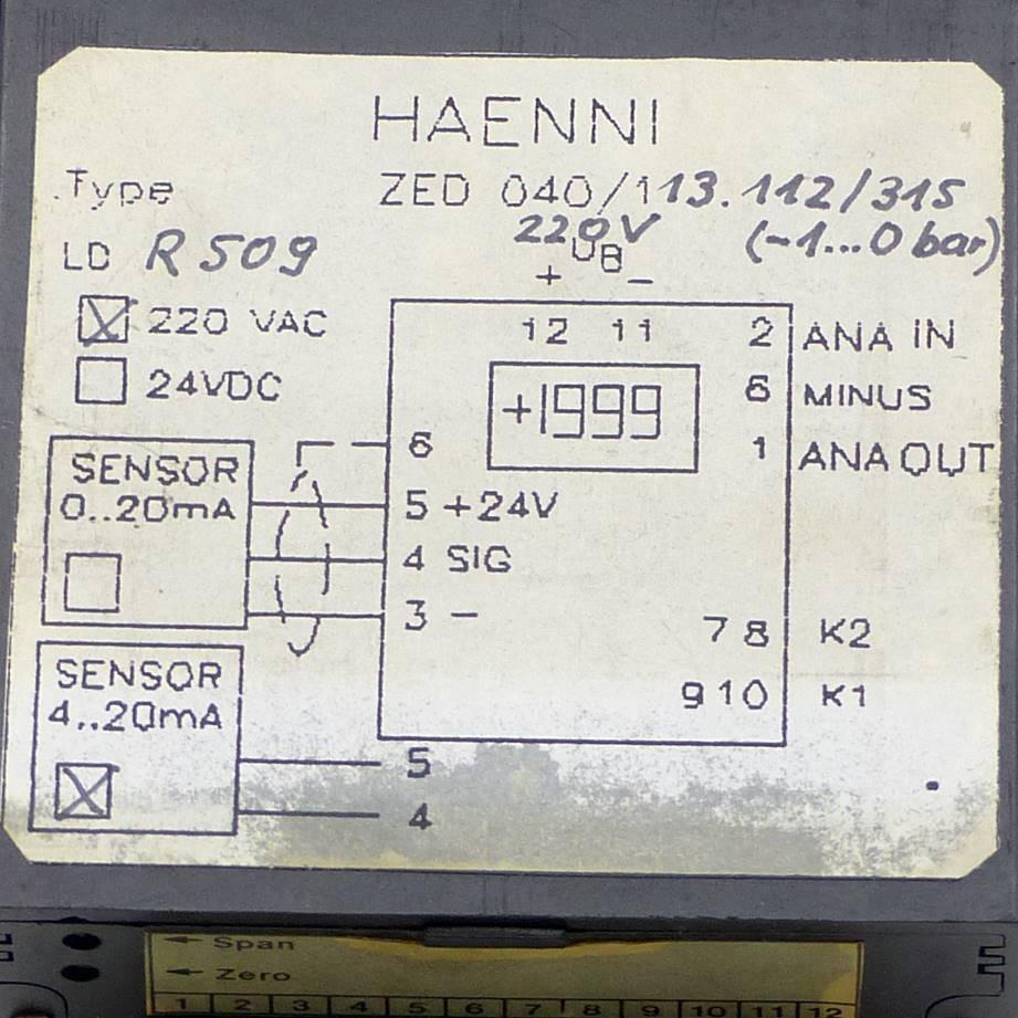 Produktfoto 2 von HAENNI Druckmessgerät