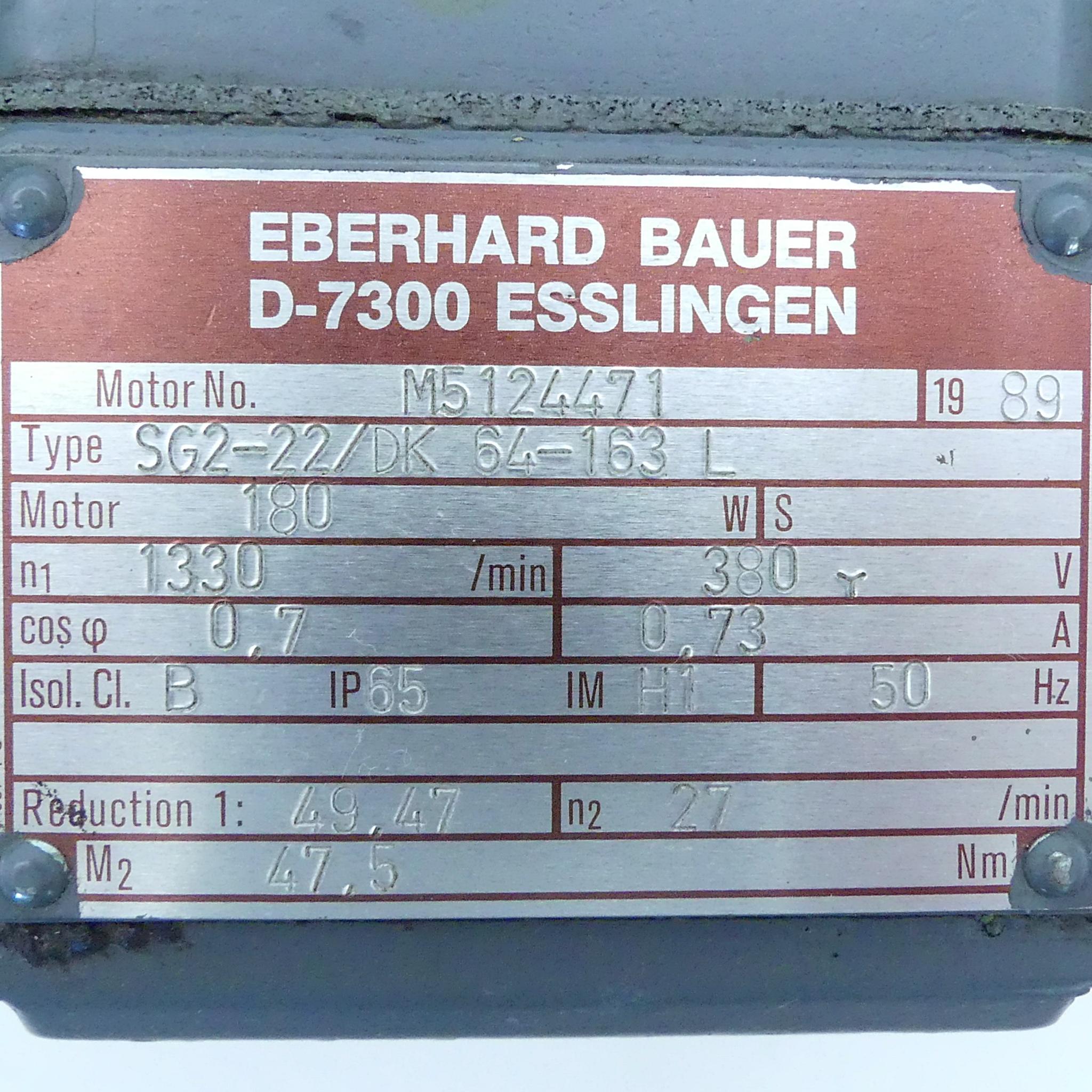 Produktfoto 2 von EBERHARD BAUER Getriebemotor SG2-22/DK 64-163 L