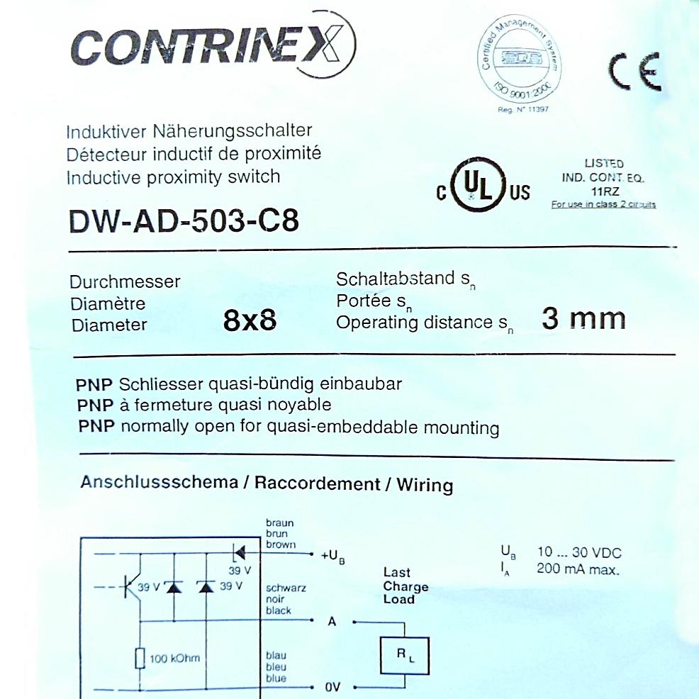 Produktfoto 4 von CONTRINEX Induktiver Näherungsschalter DW-AD-503-C8