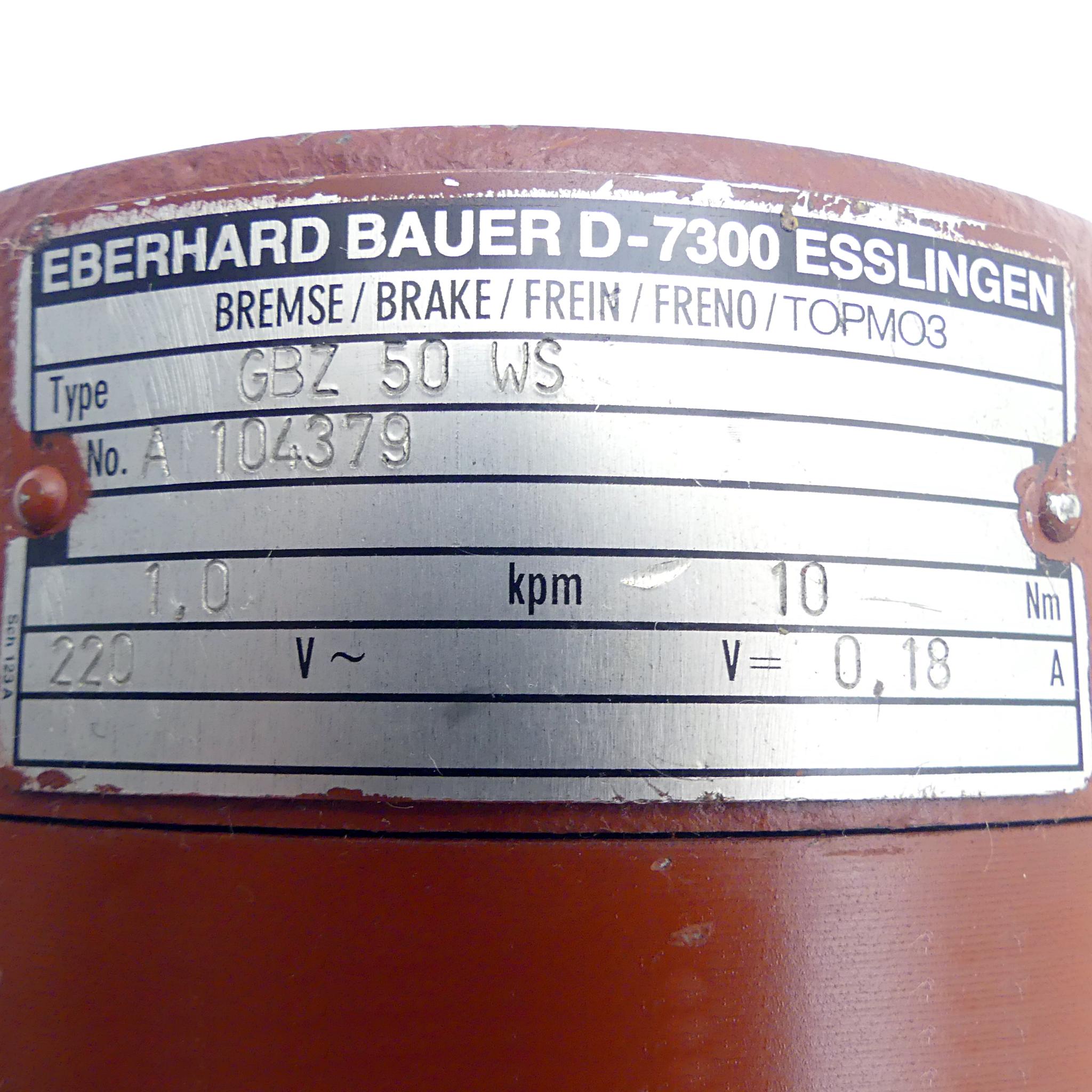 Produktfoto 2 von EBERHARD BAUER Bremse GBZ 50 WS