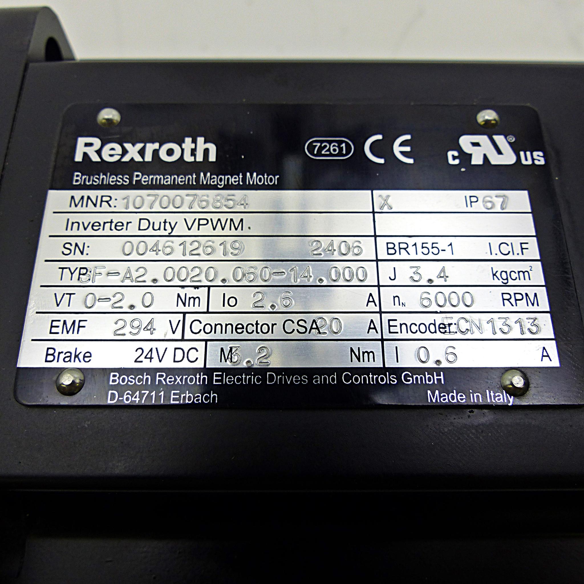 Produktfoto 2 von REXROTH Bürstenloser Servomotor SF-A2.0020.050-14.000