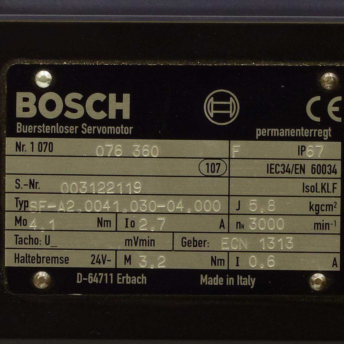 Produktfoto 2 von BOSCH Bürstenloser Servomotor SF-A2.0041.030-04.000