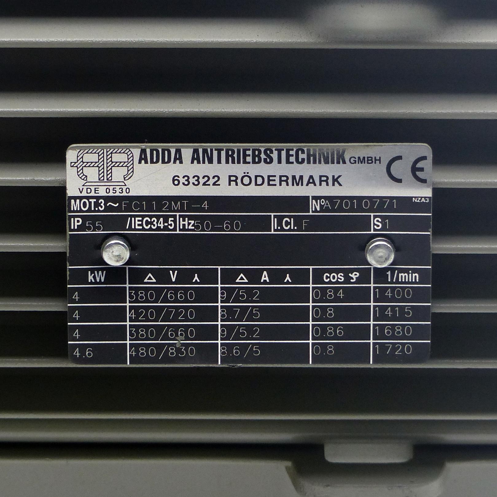 Produktfoto 2 von ADDA ANTRIEBSTECHNIK Drehstrommotor F C1 1 2MT-4