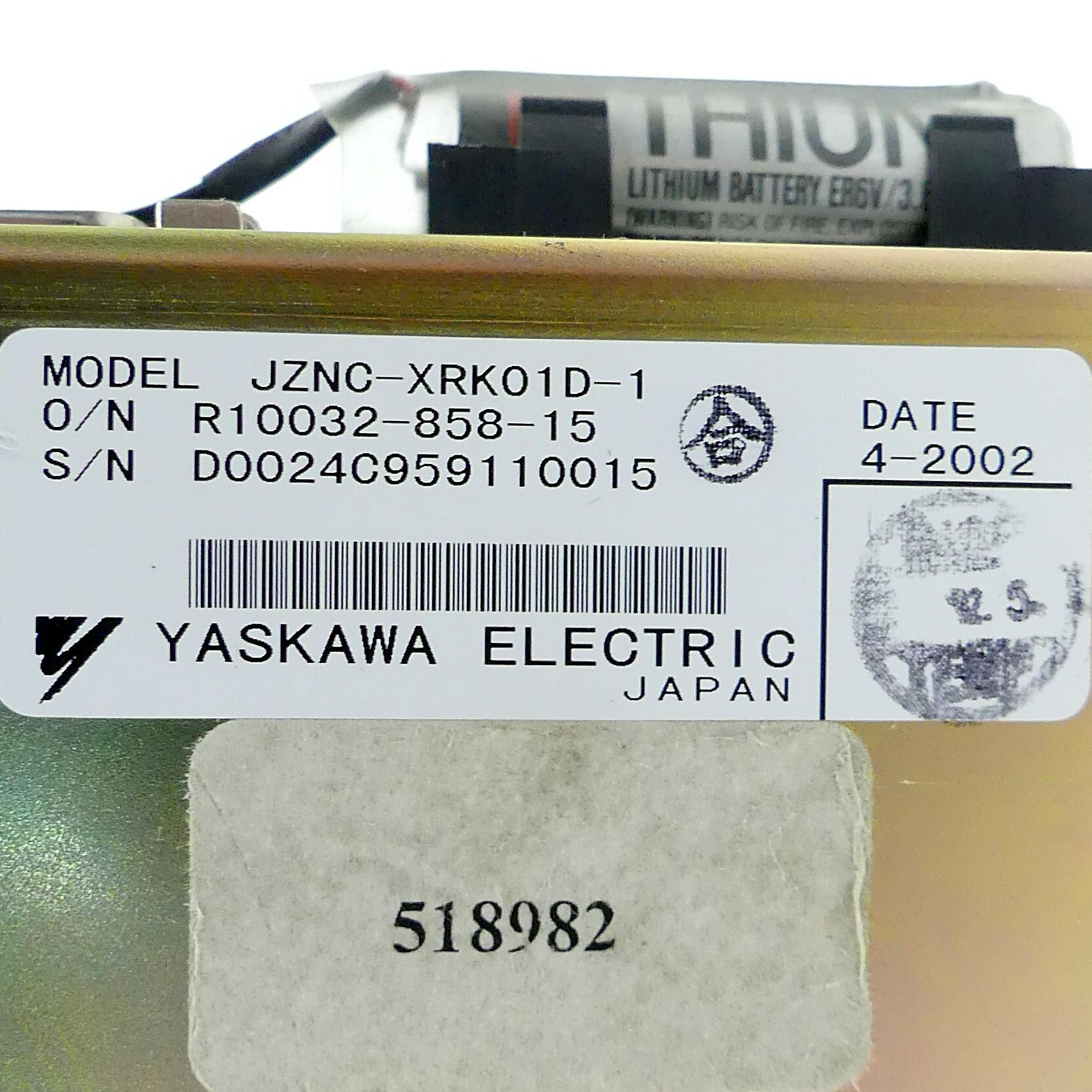 Produktfoto 2 von YASKAWA Servocontroller JZNC-XRK01D-1