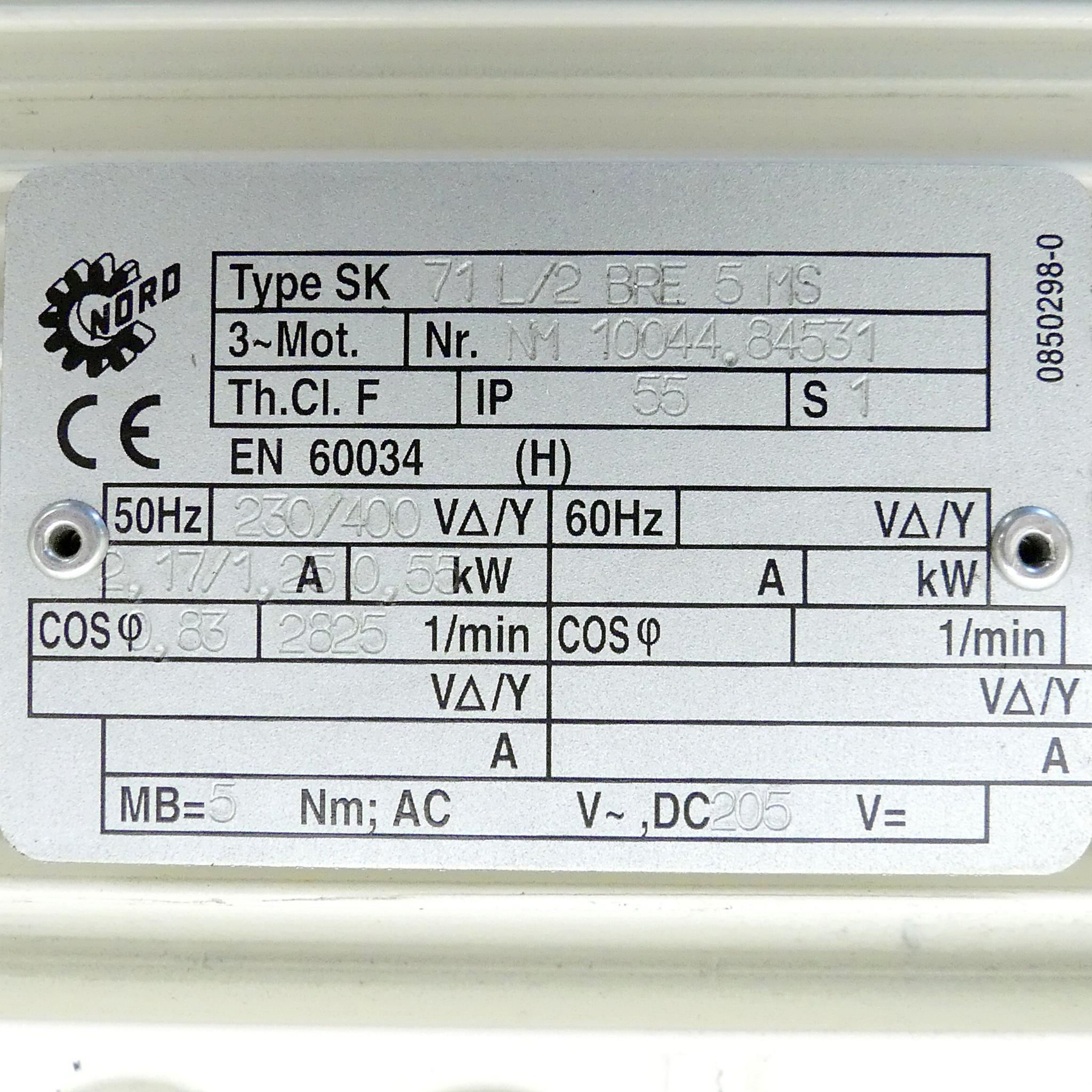 Produktfoto 2 von NORD Getriebemotor 71 L/2 BRE 5 MS + 172 - 71 L/2 BRE 5 MS