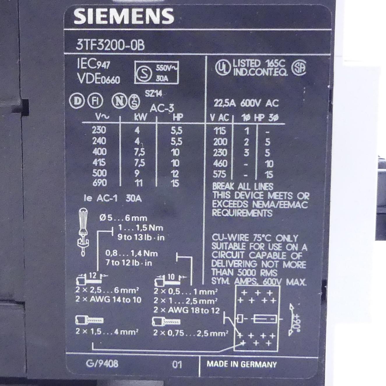 Produktfoto 2 von SIEMENS Schütz