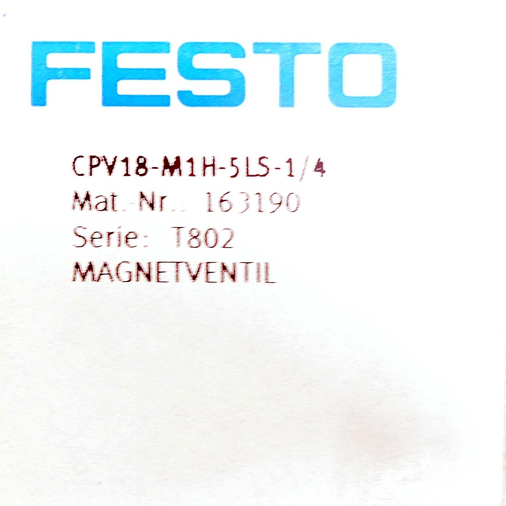 Produktfoto 2 von FESTO Magnetventil CPV18-M1H-5LS-1/4