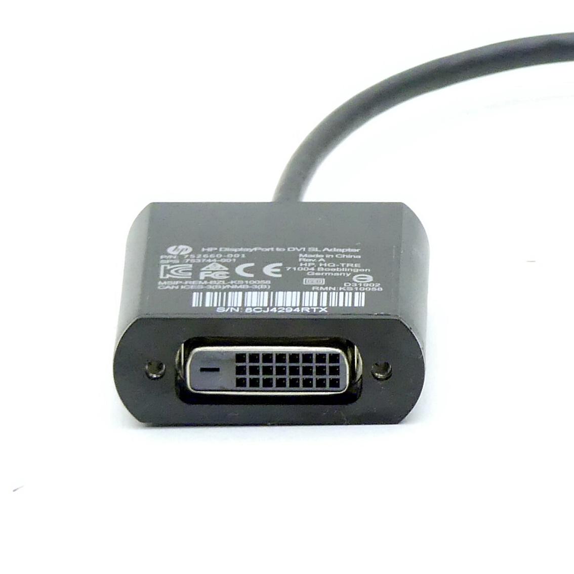 Produktfoto 4 von HP DisplayPort to DVI SL Adapter 752660-001