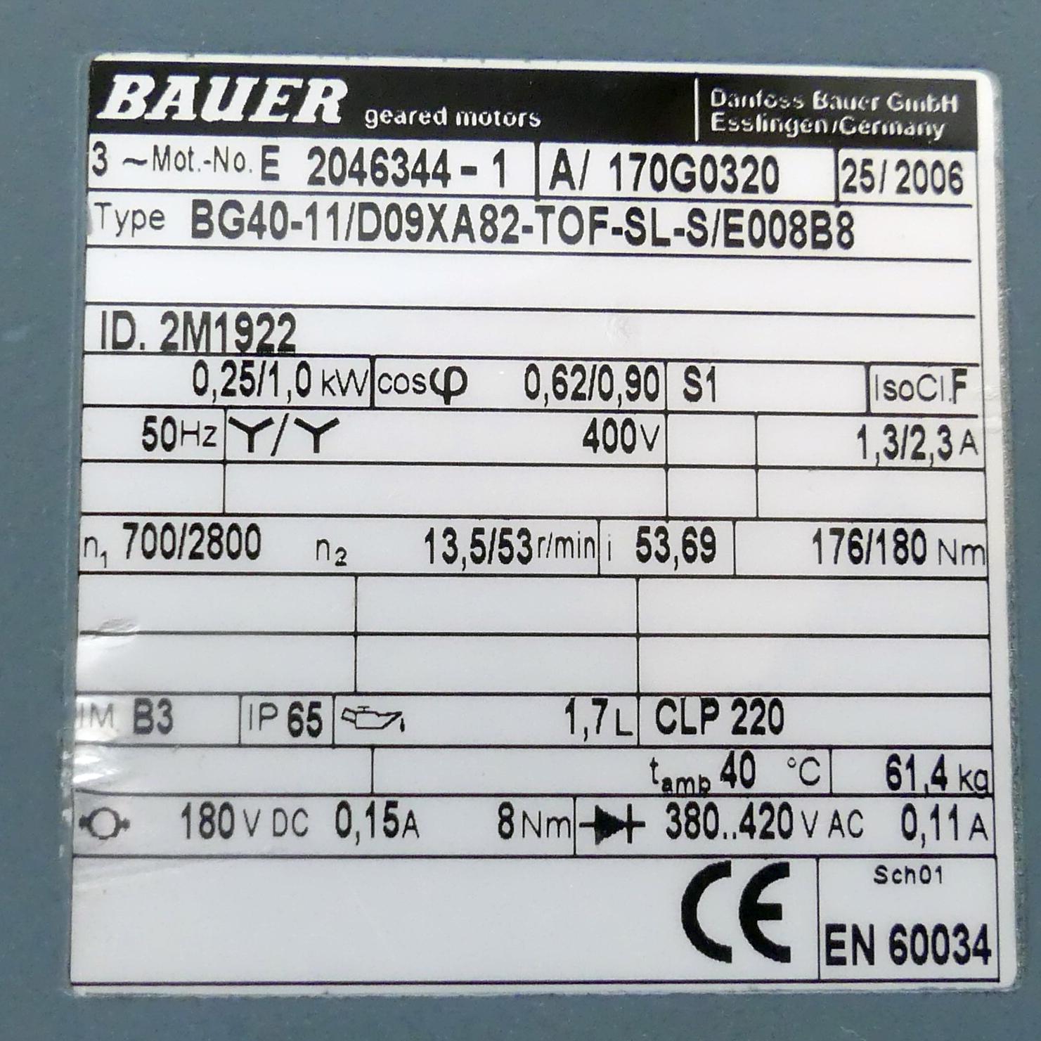 Produktfoto 2 von BAUER Gear Motor