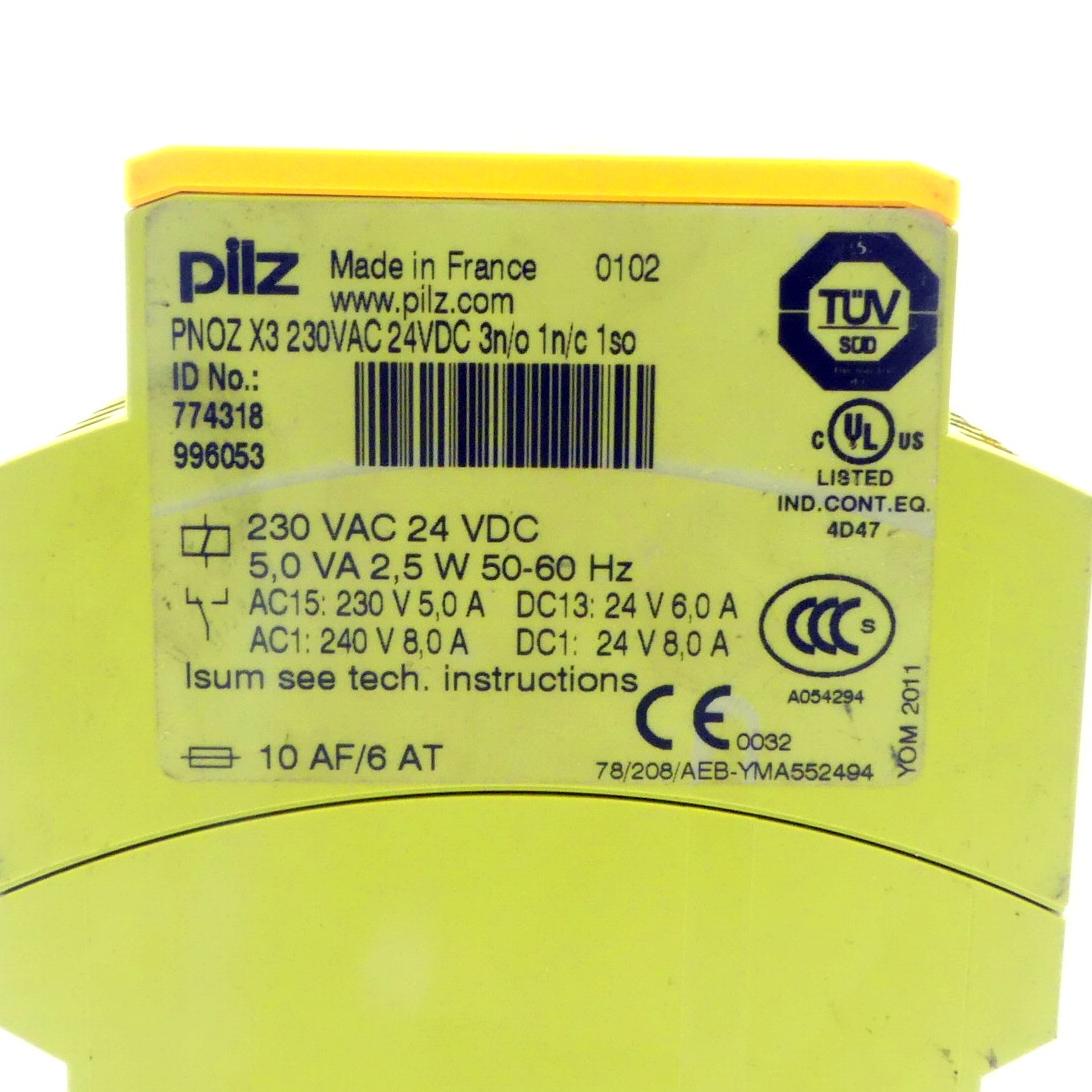 Produktfoto 2 von PILZ Sicherheitsschaltrelais PNOX X3 230VAC 24VDC 3n/o 1n/c 1so