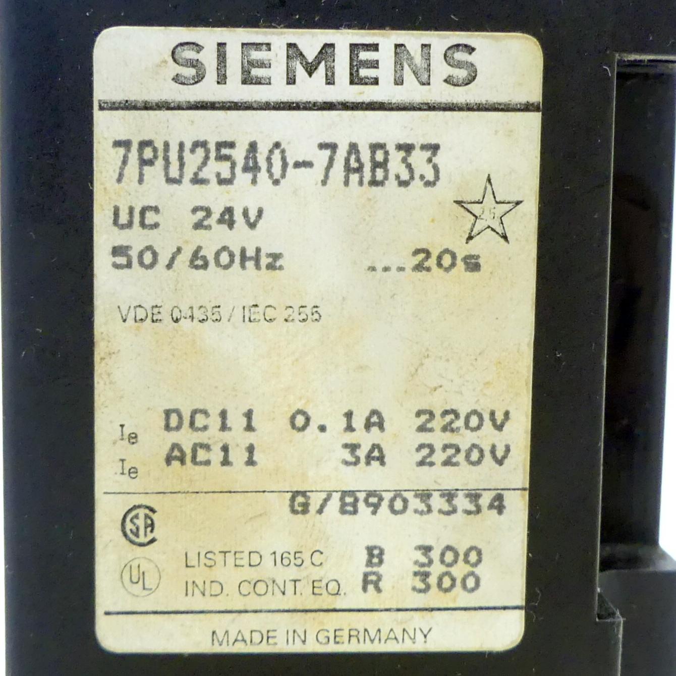 Produktfoto 2 von SIEMENS Zeitrelais 7PU2540-7AB33 20s