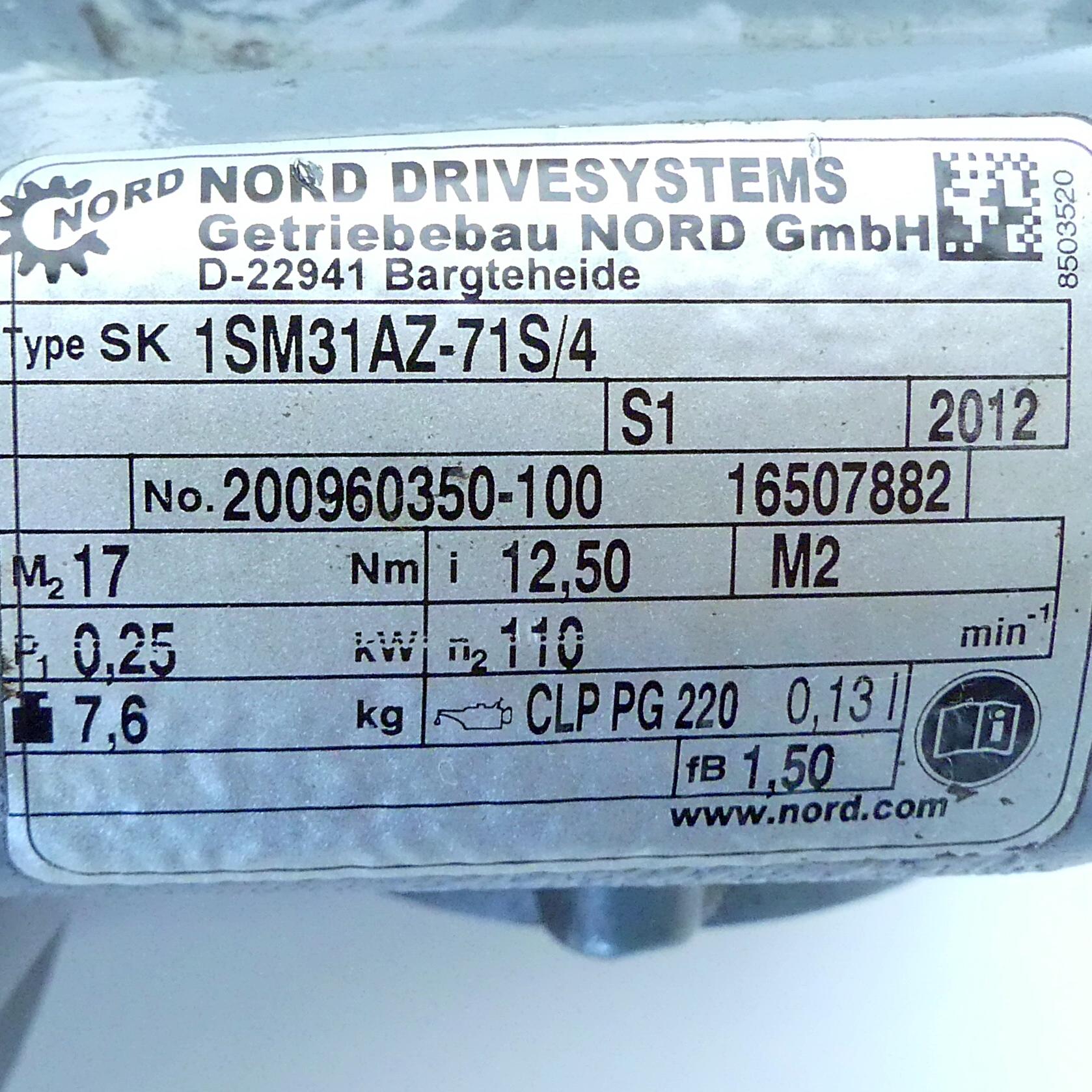 Produktfoto 3 von NORD Getriebemotor SK71S/4 + 1SM31AZ-71S/4