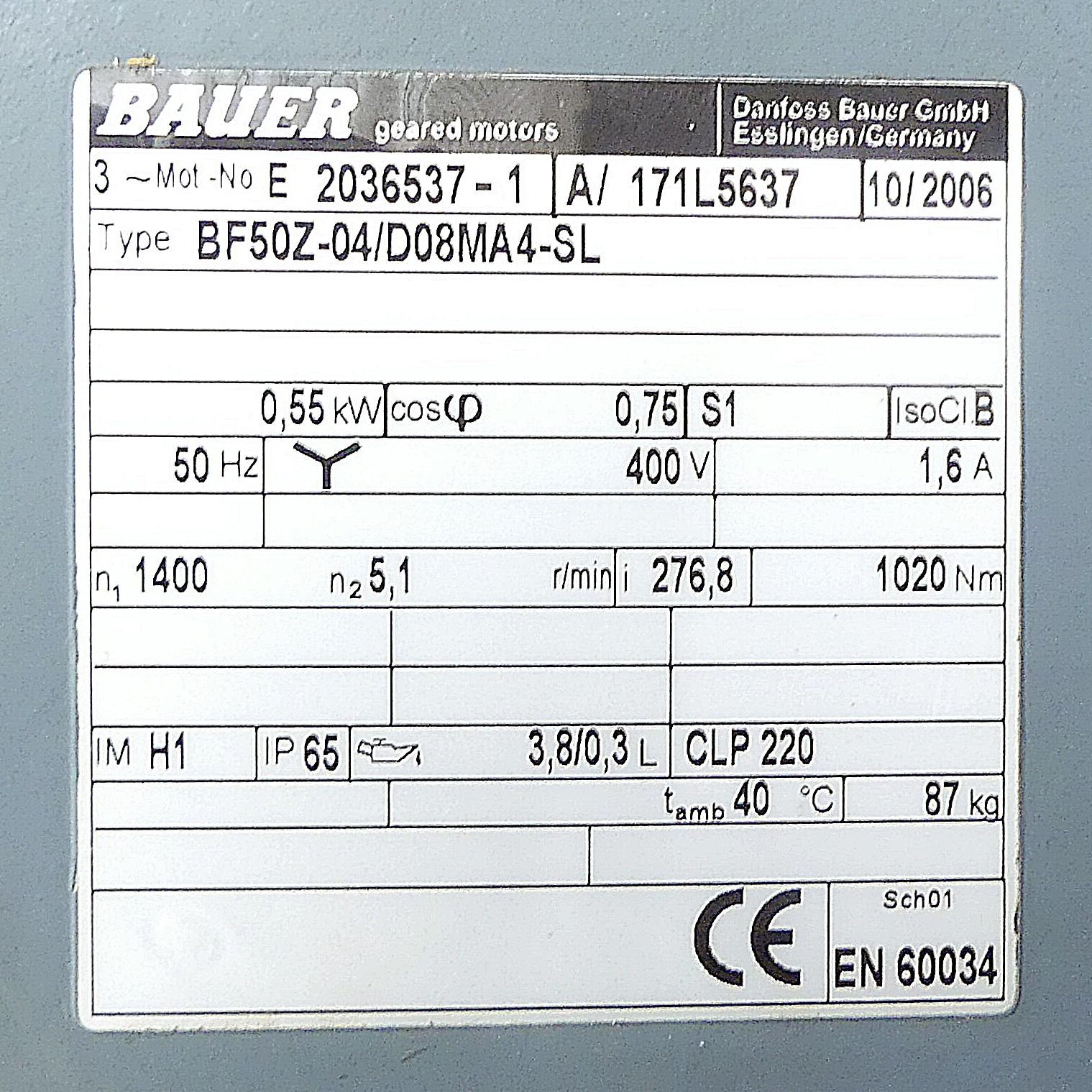 Produktfoto 2 von BAUER Flachgetriebemotor