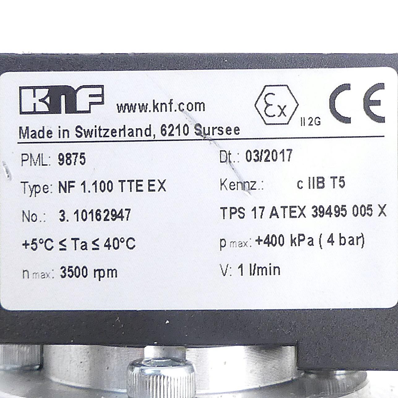 Produktfoto 2 von KNF Flüssigkeitspumpe nach ATEX 95 EX