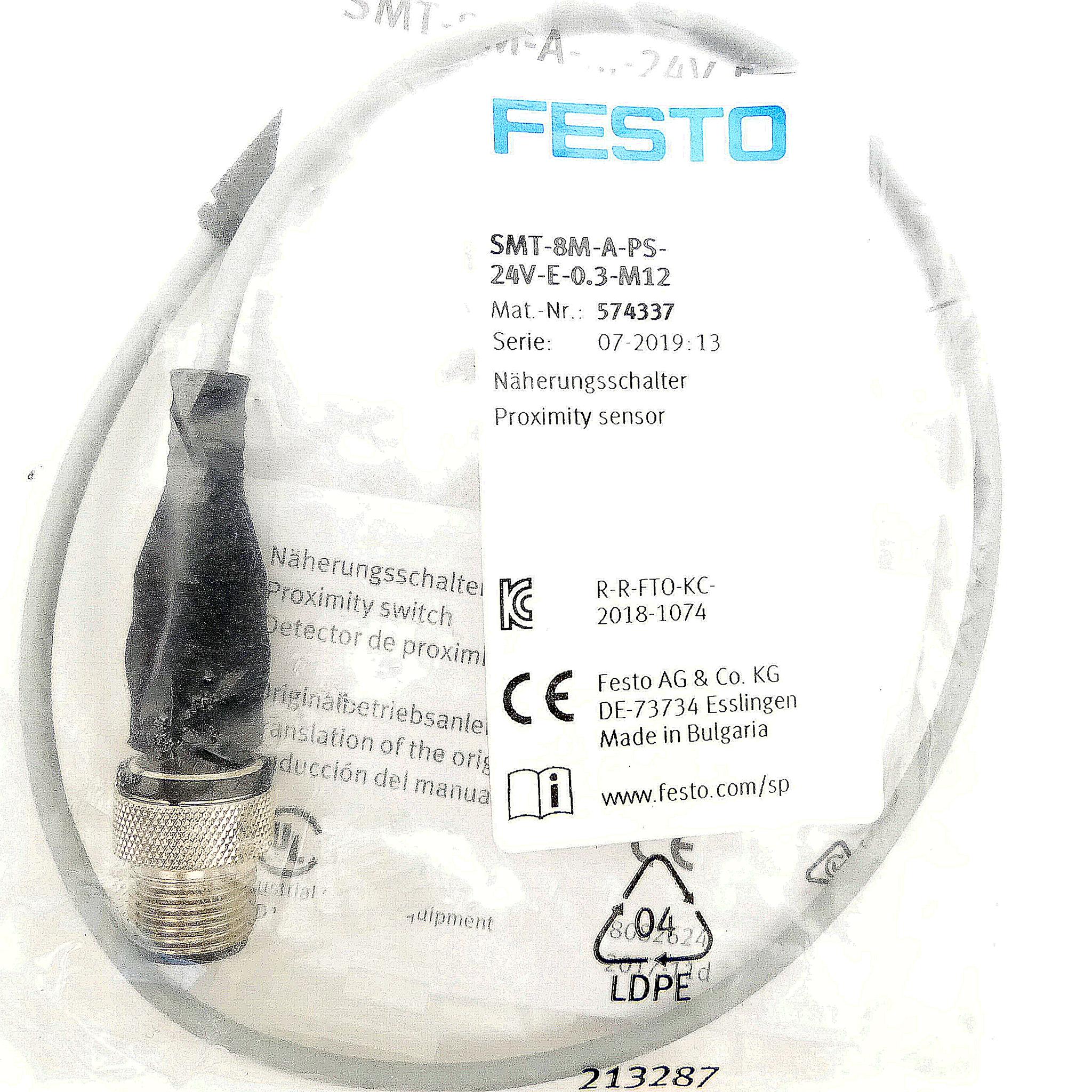 Produktfoto 2 von FESTO Näherungsschalter SMT-8M-A-PS-24V-E-0,3-M12