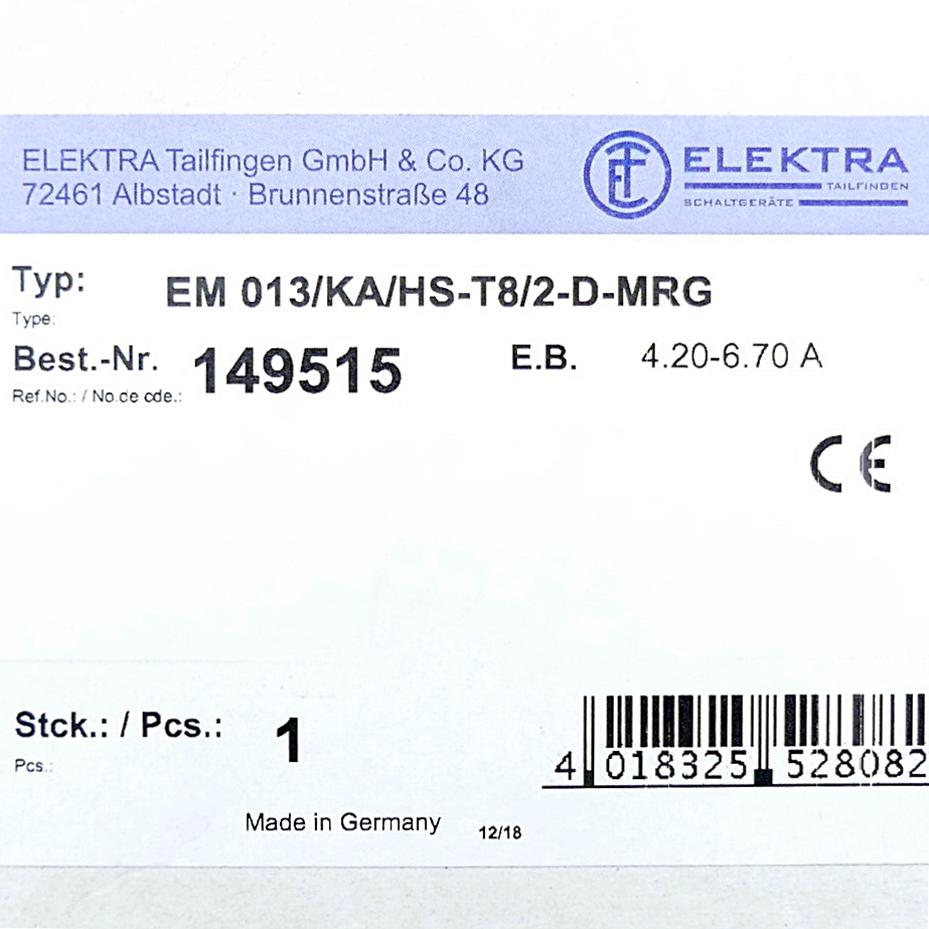 Produktfoto 2 von ELEKTRA Motorschutz-Haupt-Not-Aus-Schalter EM 013/KA/HS-T8/2-D-MRG