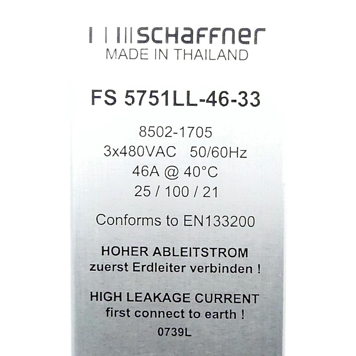 Produktfoto 2 von SCHAFFNER Netzfilter FS 5751LL